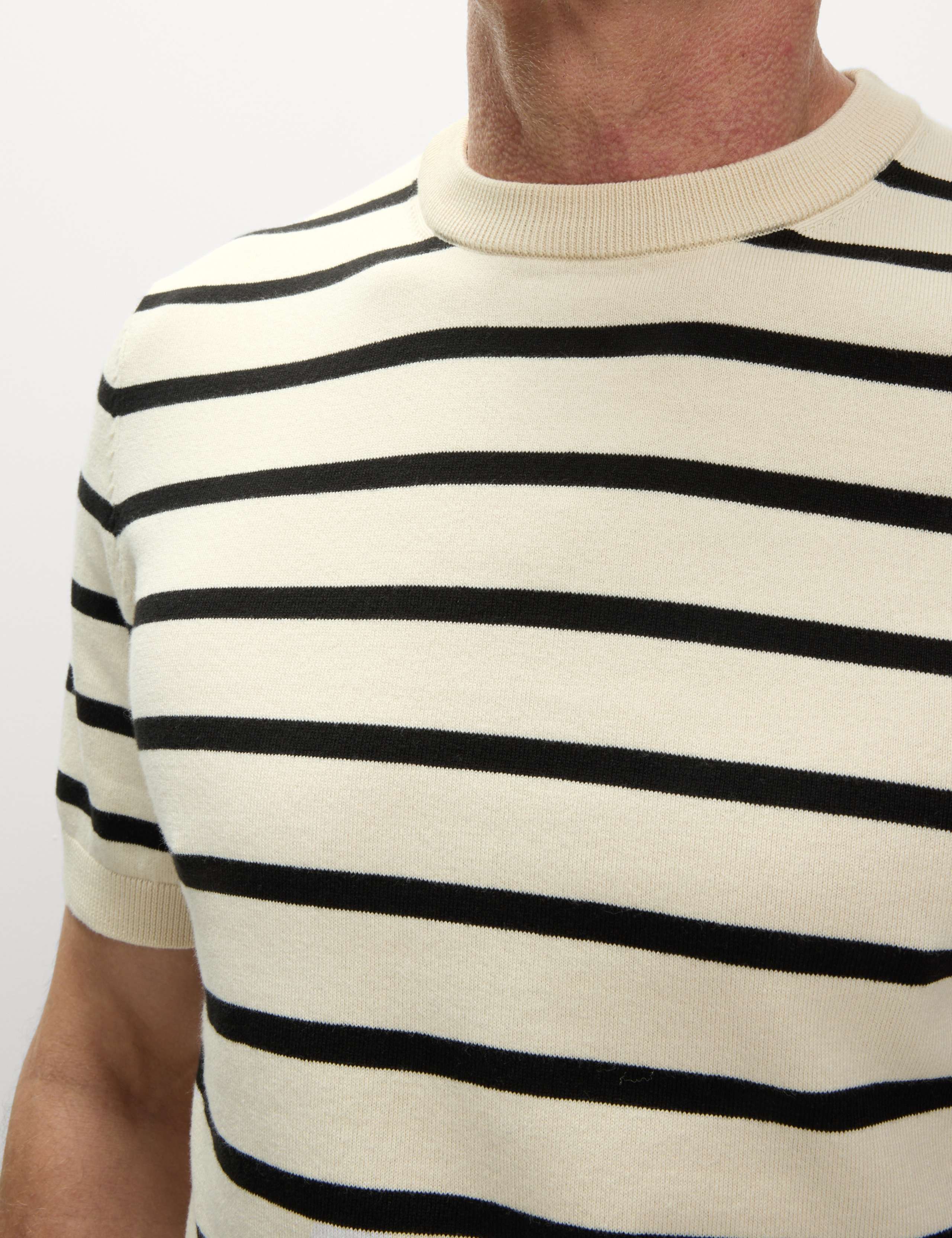Cotton Rich Striped Knitted T-Shirt 4 of 6