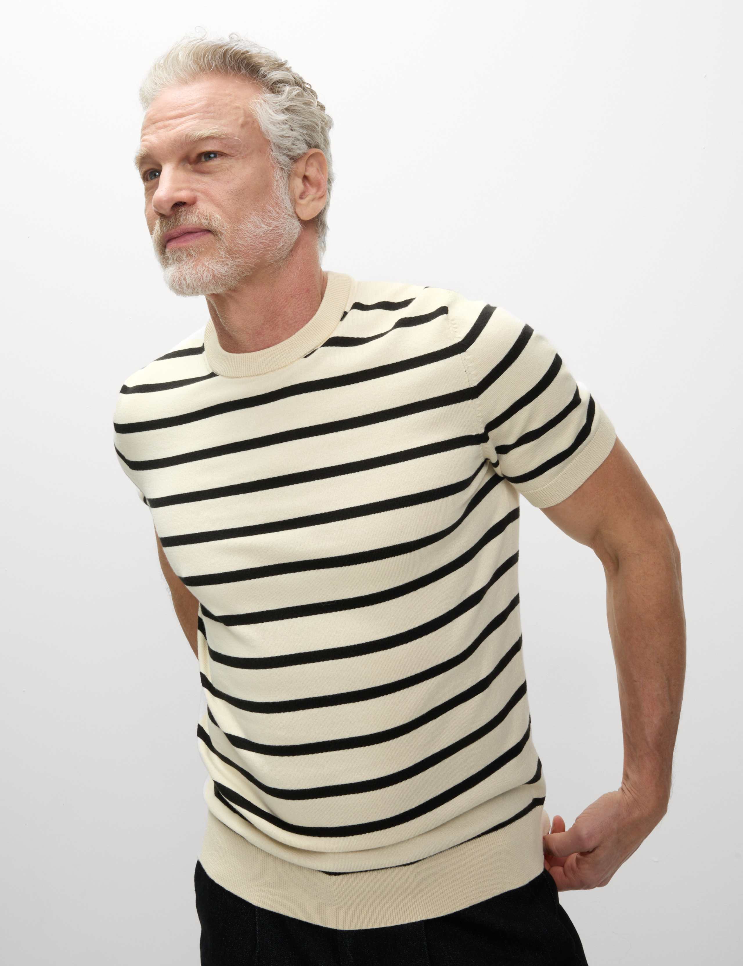 Cotton Rich Striped Knitted T-Shirt 6 of 6