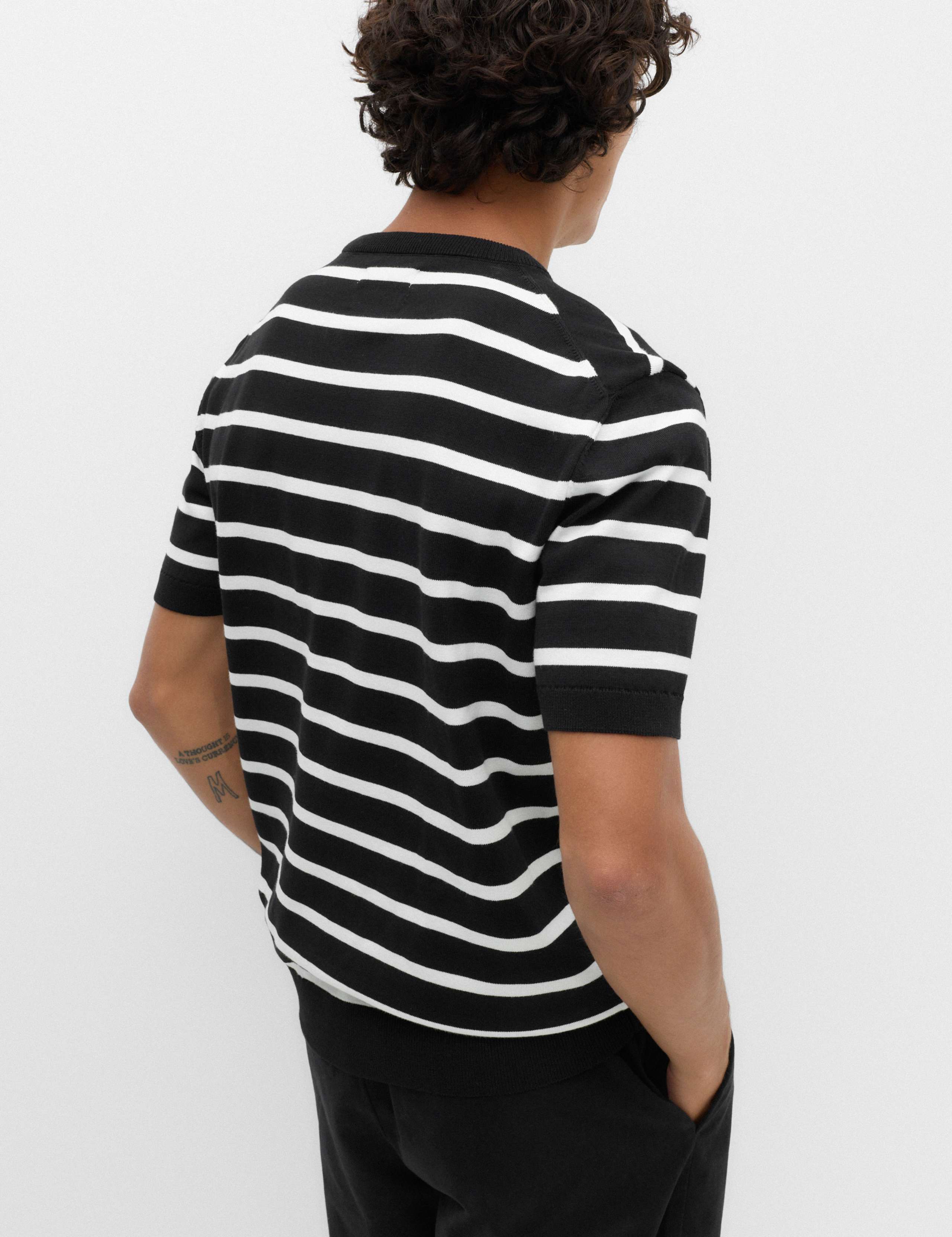 Cotton Rich Striped Knitted T-Shirt 4 of 5