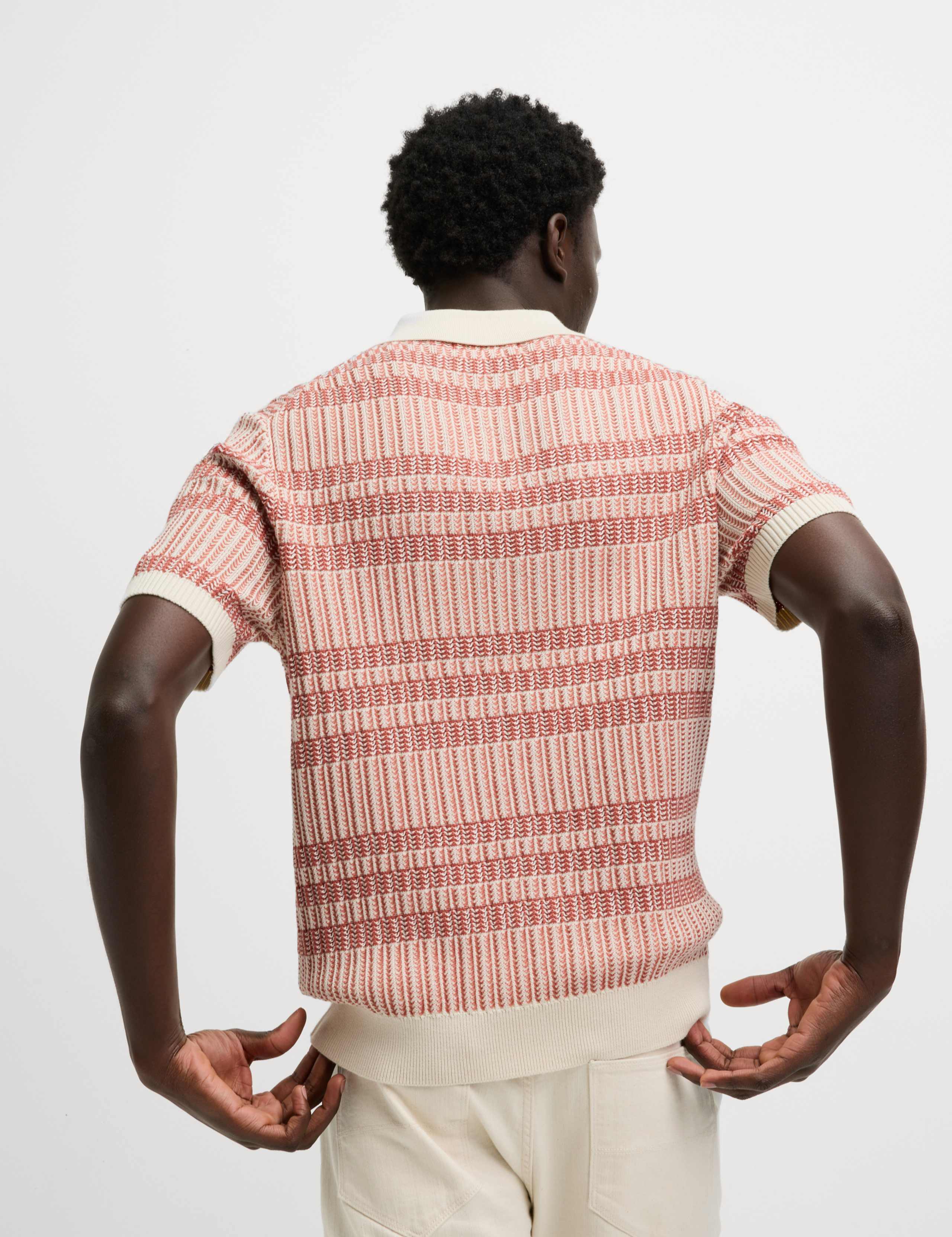 Pure Cotton Striped Knitted Polo Shirt 4 of 5