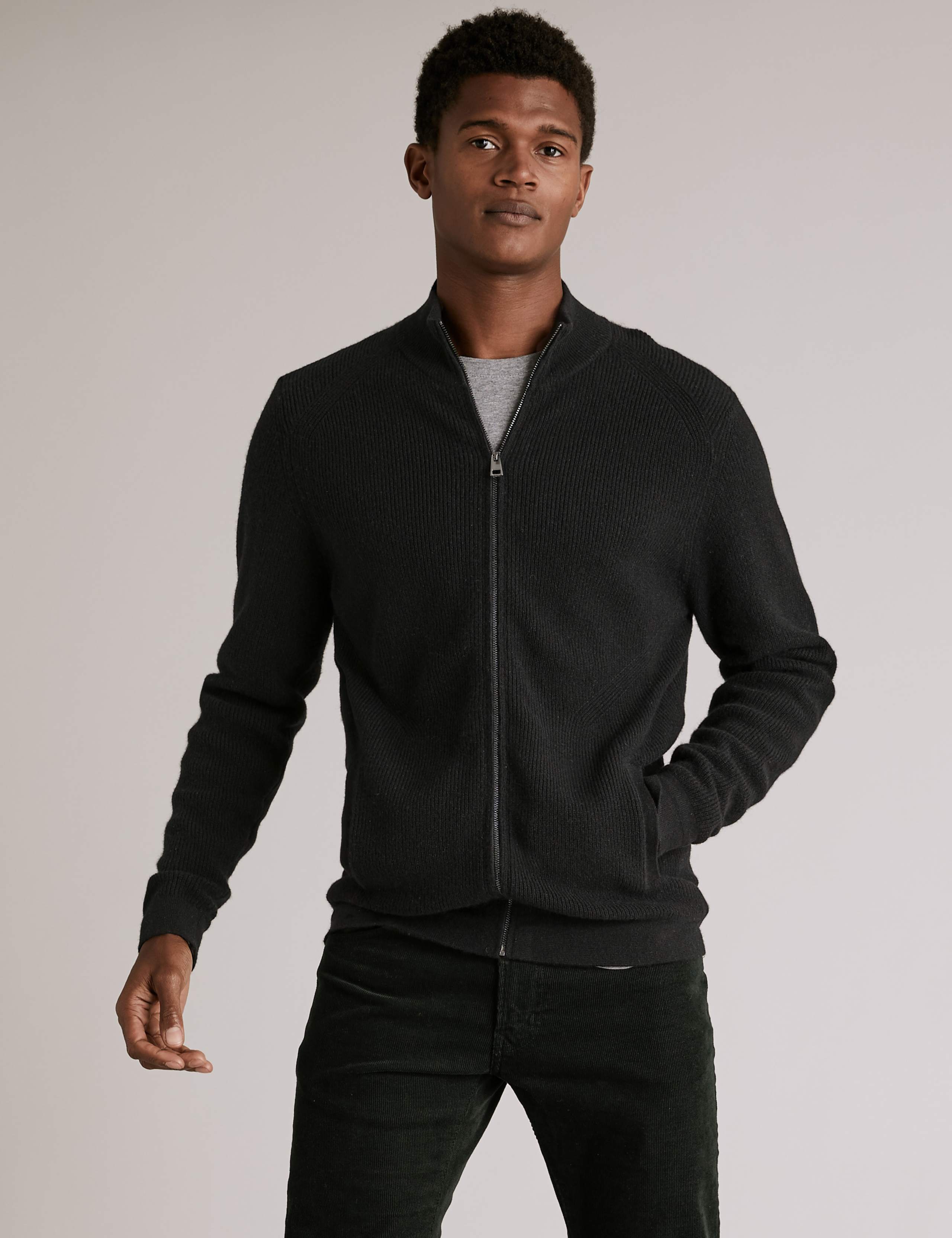 Pure Cashmere Textured Zip Up Cardigan 5 of 6
