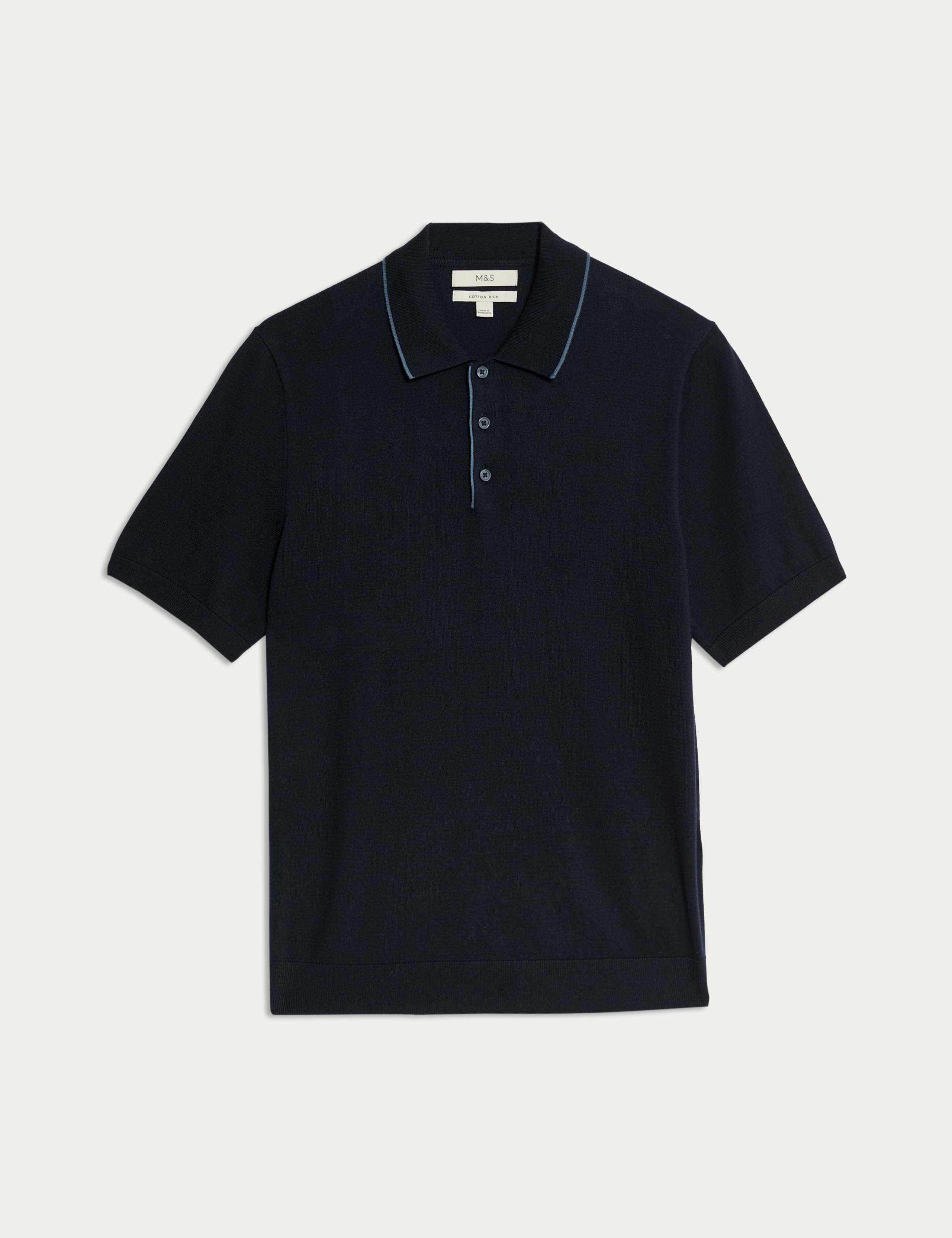 Cotton Rich Knitted Polo Shirt 2 of 5
