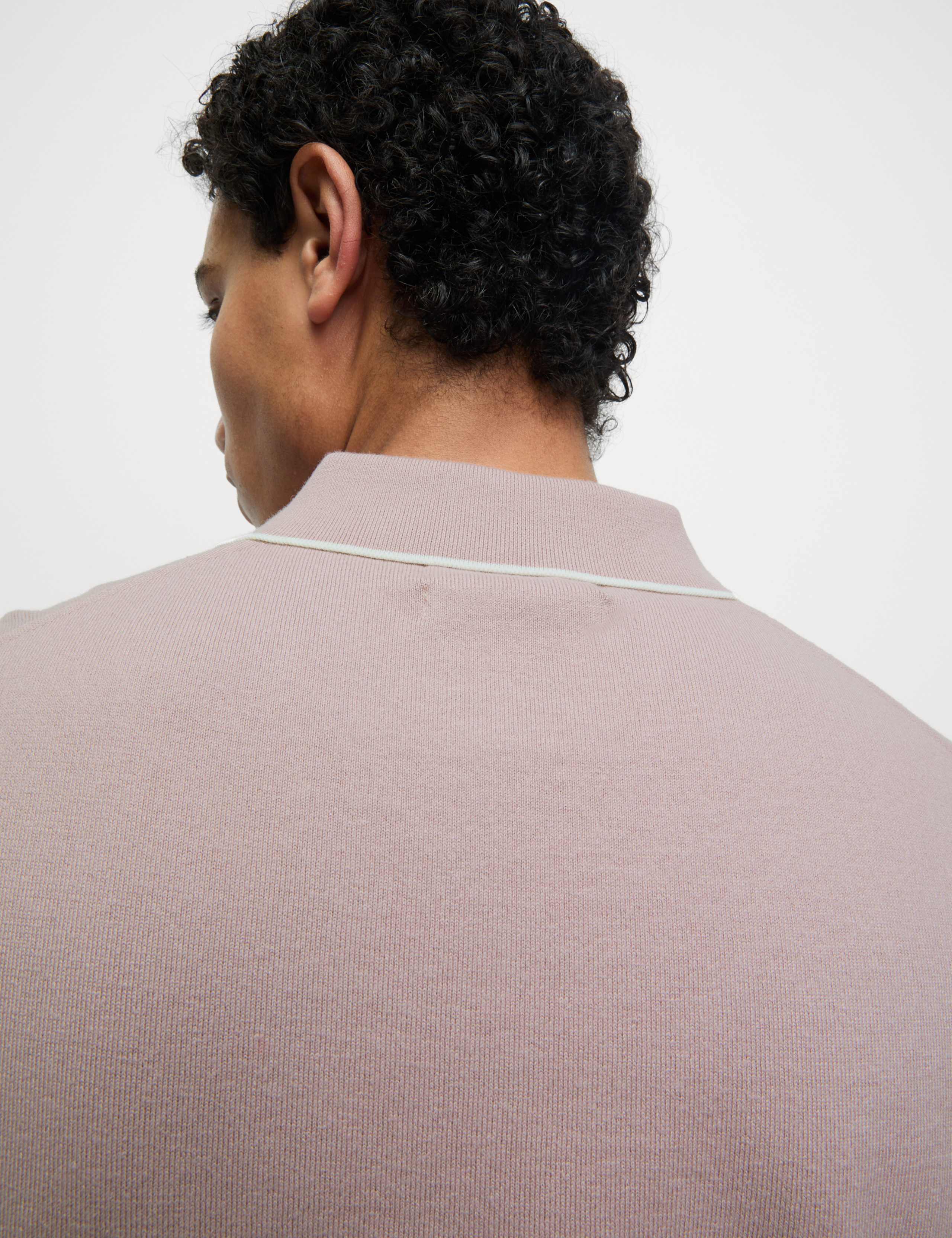 Cotton Rich Half Zip Knitted Polo Shirt 5 of 6
