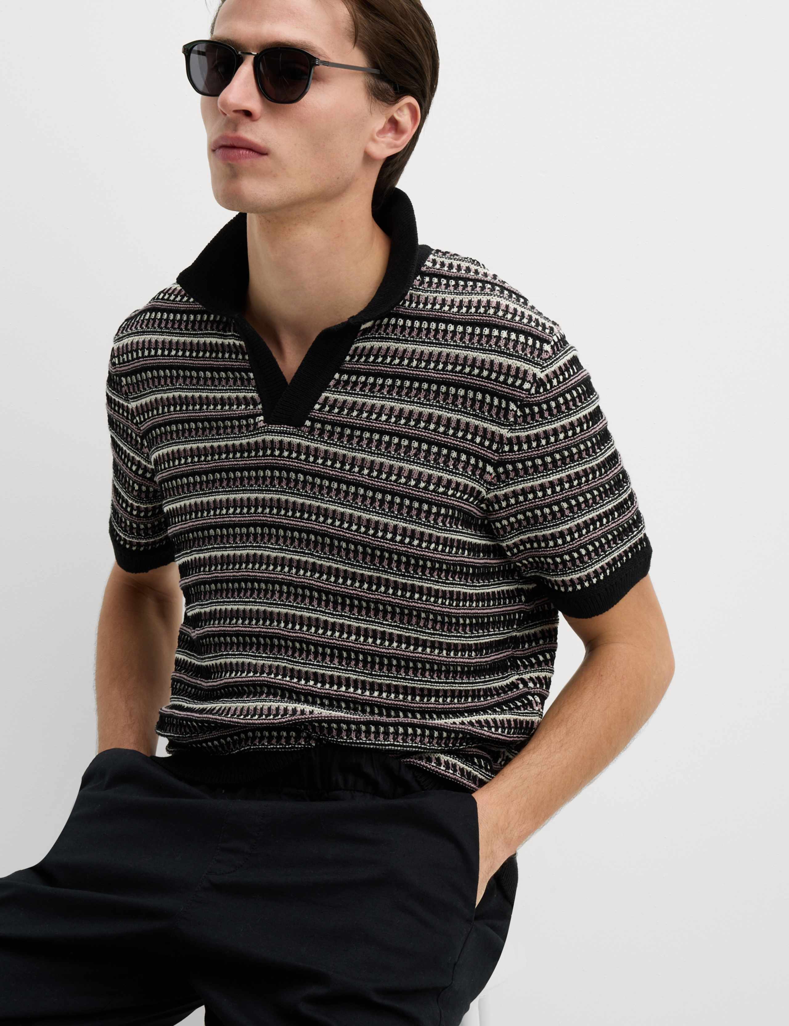 Cotton Blend Knitted Polo Shirt 4 of 6