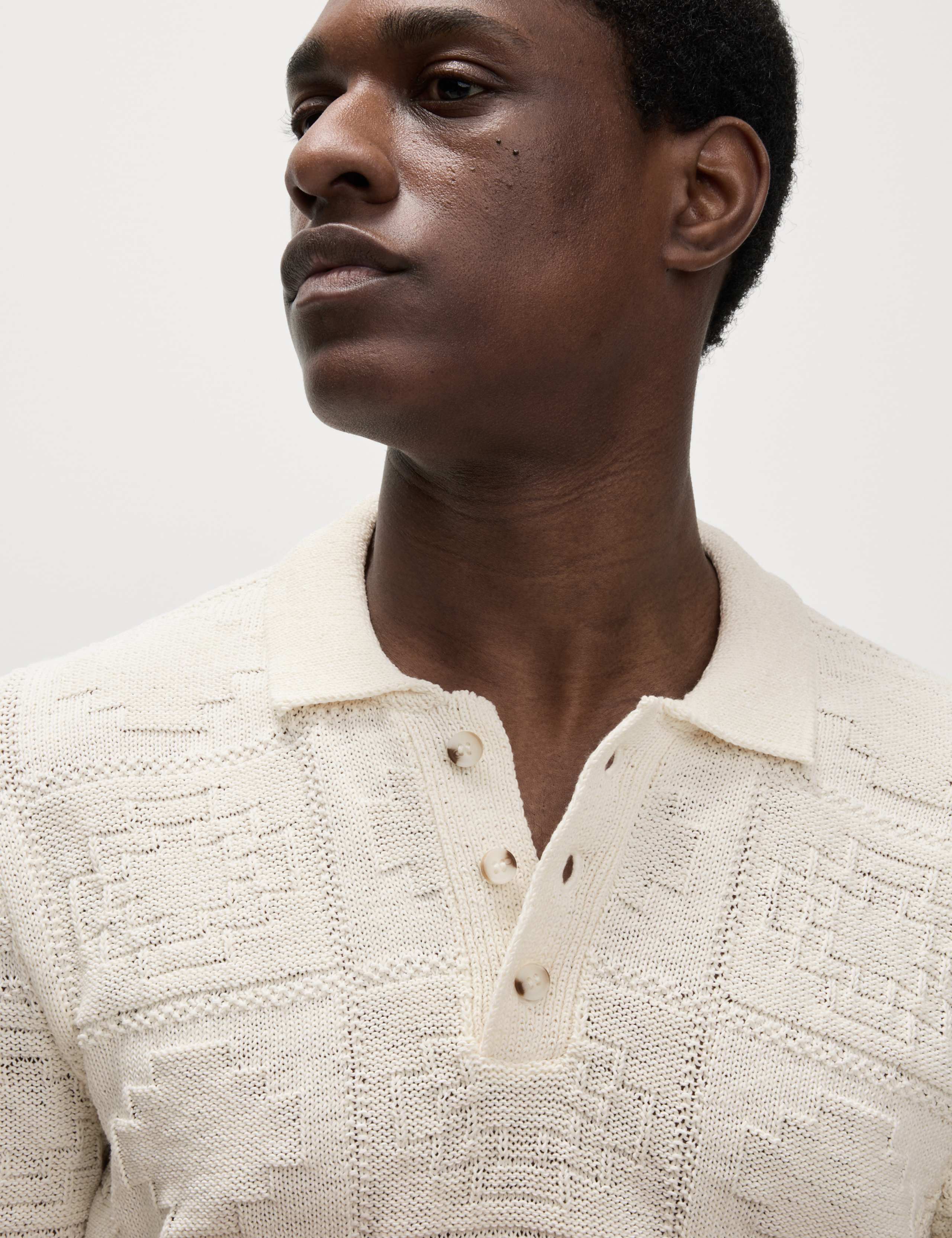 Cotton Blend Knitted Polo Shirt 3 of 8