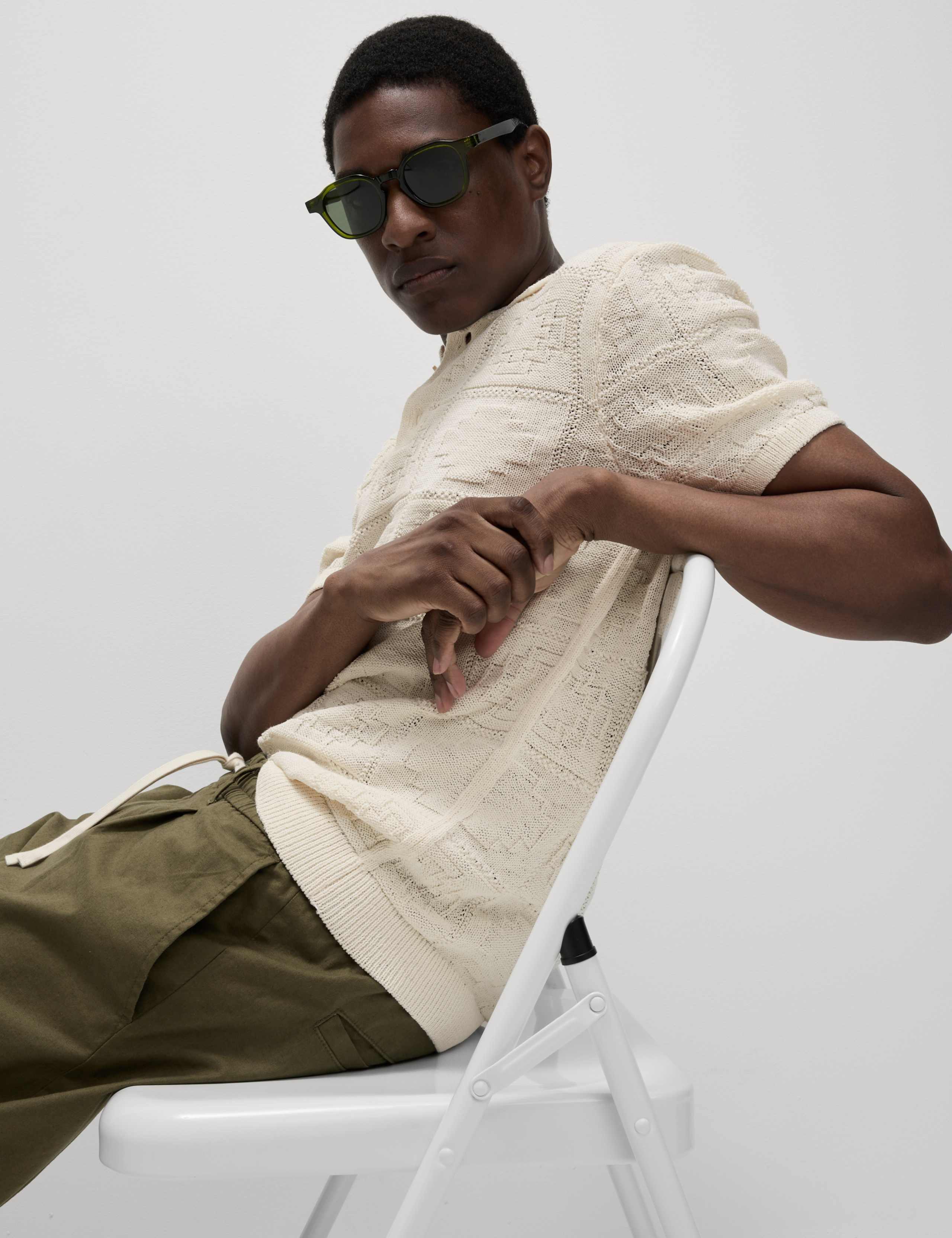 Cotton Blend Knitted Polo Shirt 4 of 8