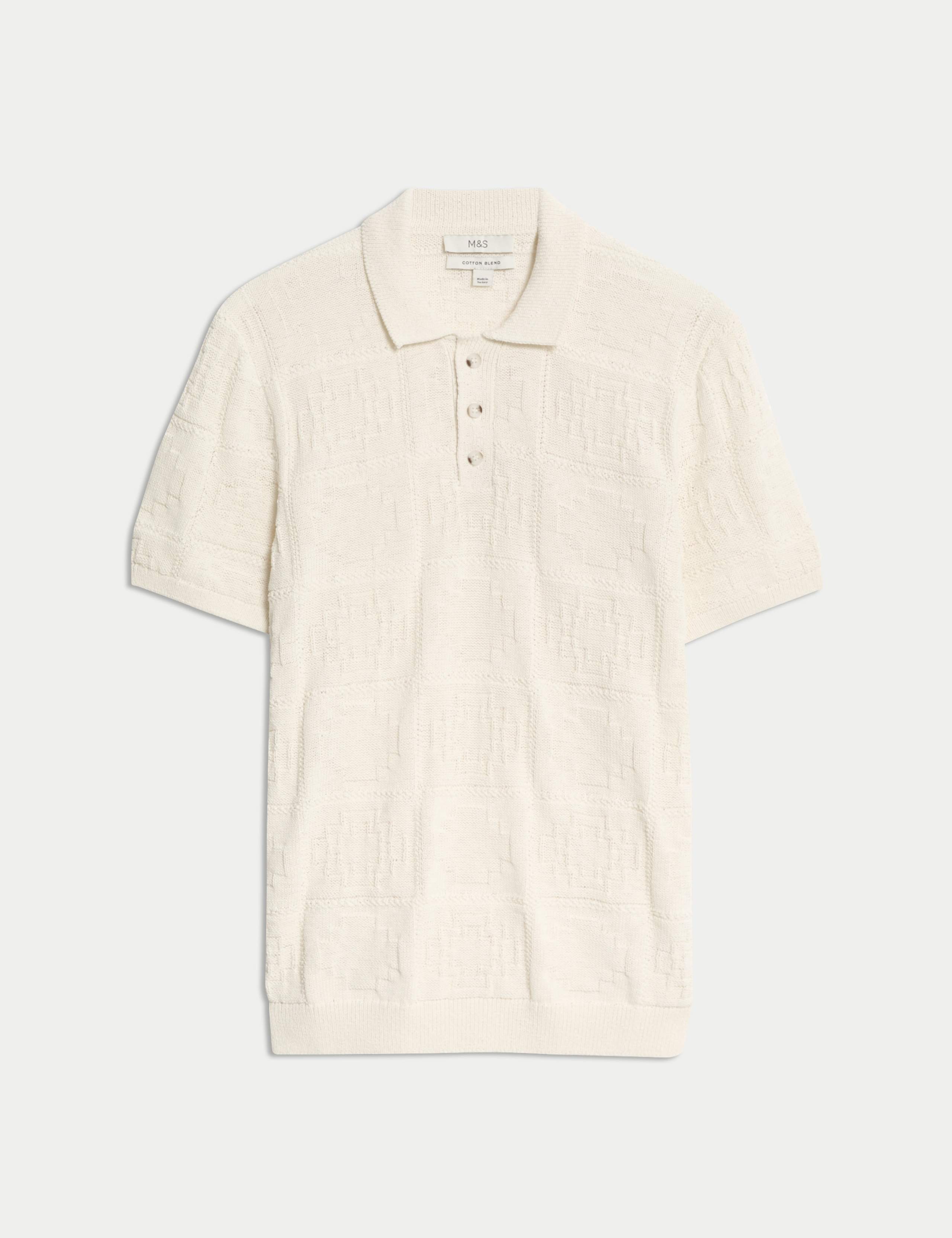 Cotton Blend Knitted Polo Shirt 2 of 8