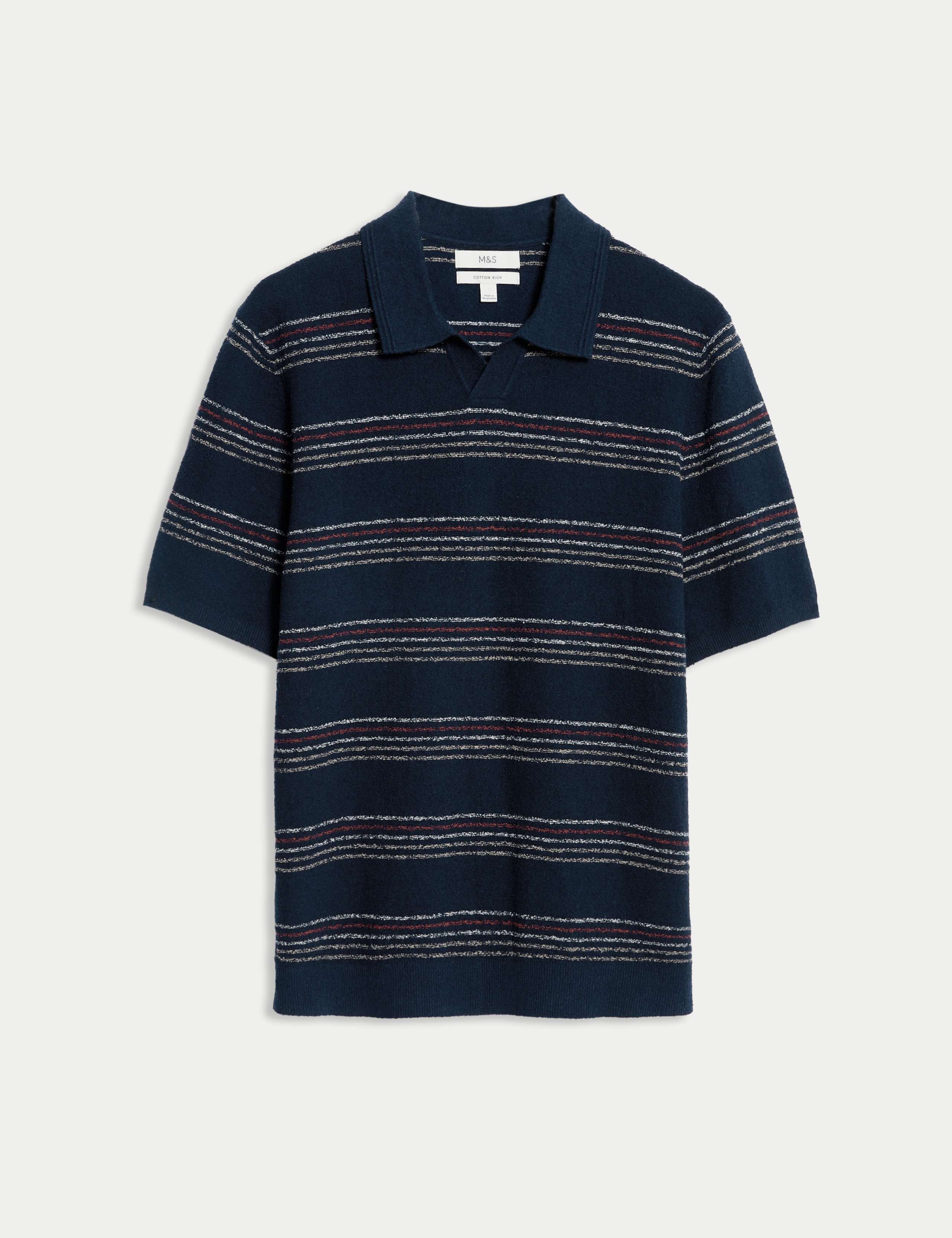 Cotton Rich Knitted Polo Shirt 2 of 5