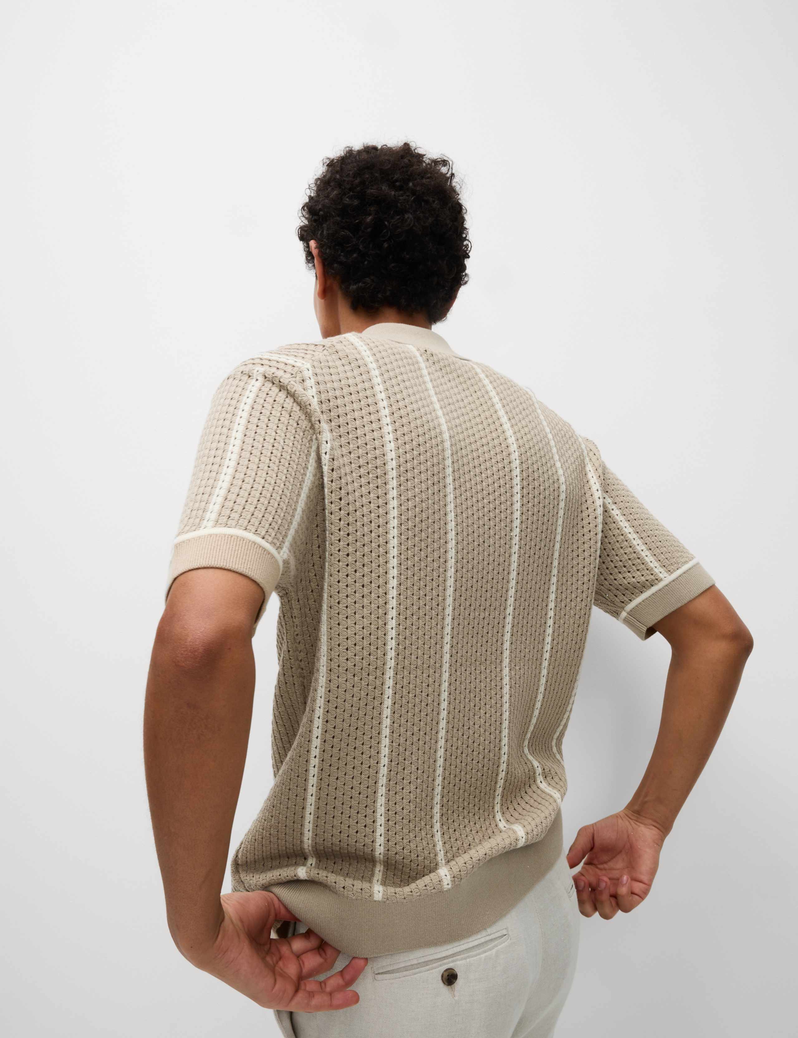 Pure Cotton Striped Knitted Polo Shirt 5 of 5