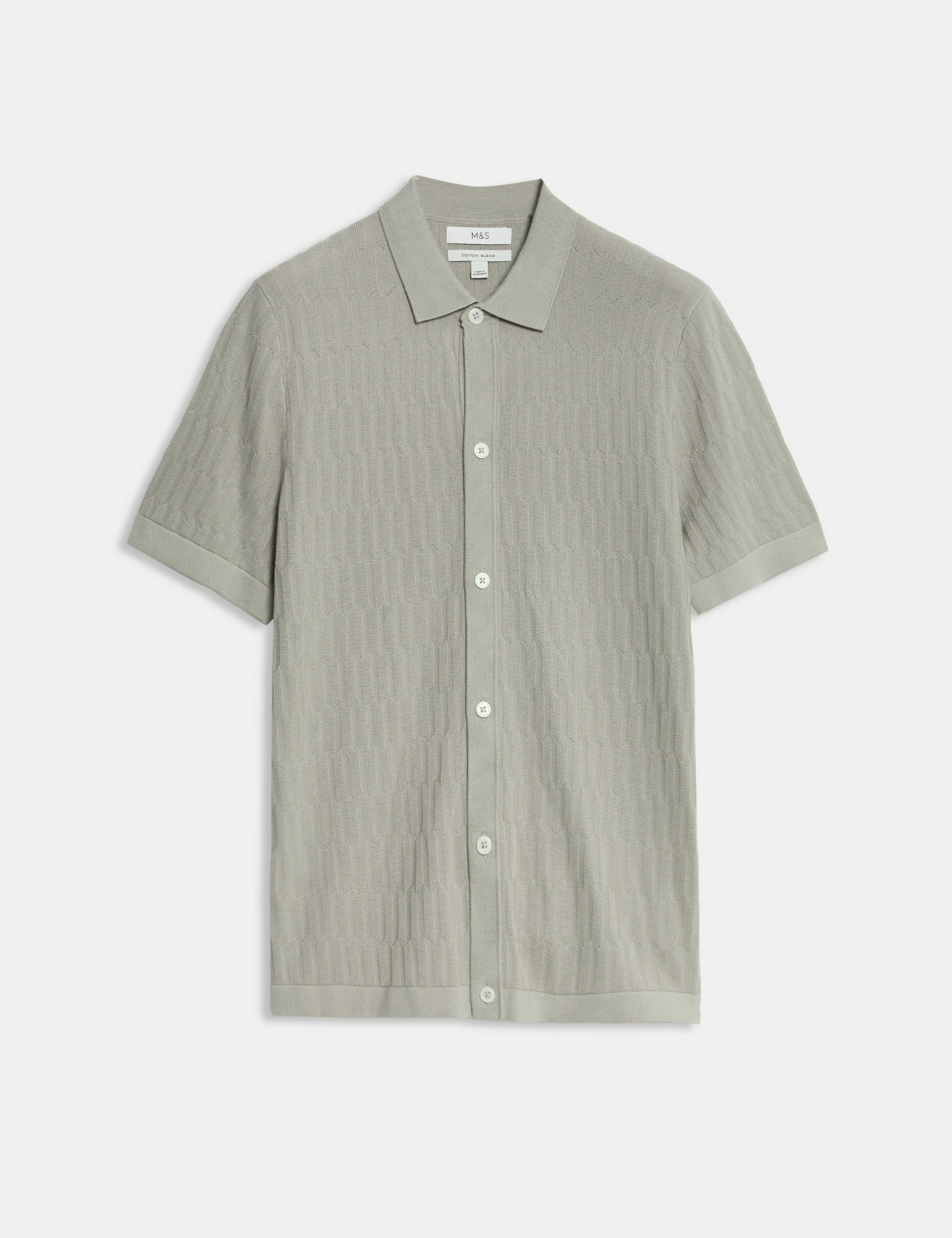 Cotton Rich Textured Knitted Polo Shirt 2 of 6
