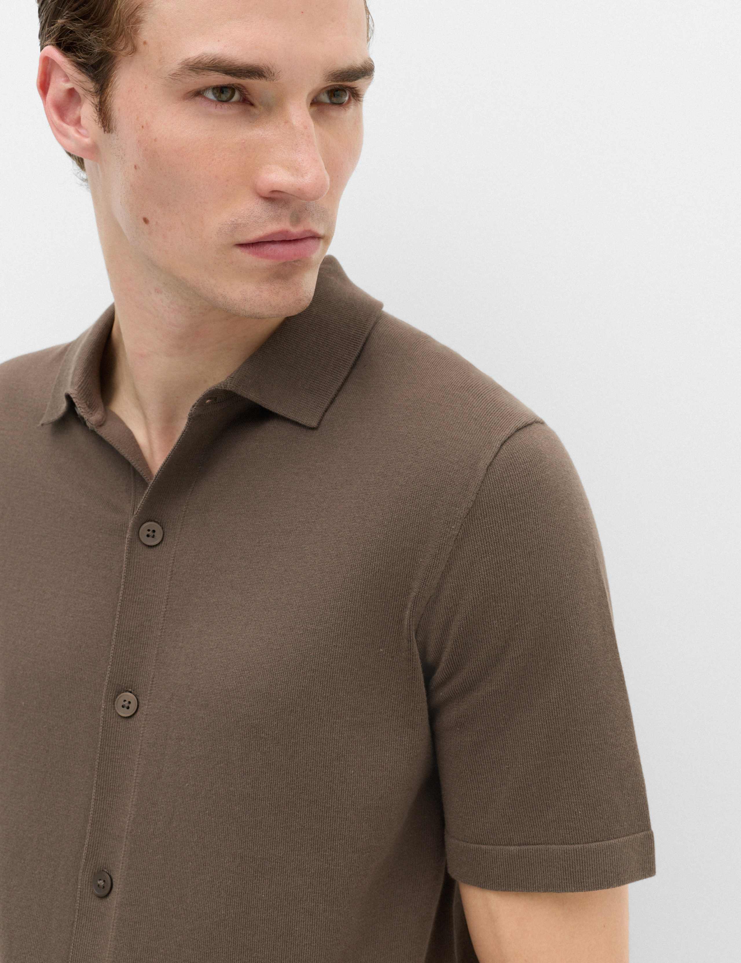 Mercerised Cotton Knitted Polo Shirt 3 of 6