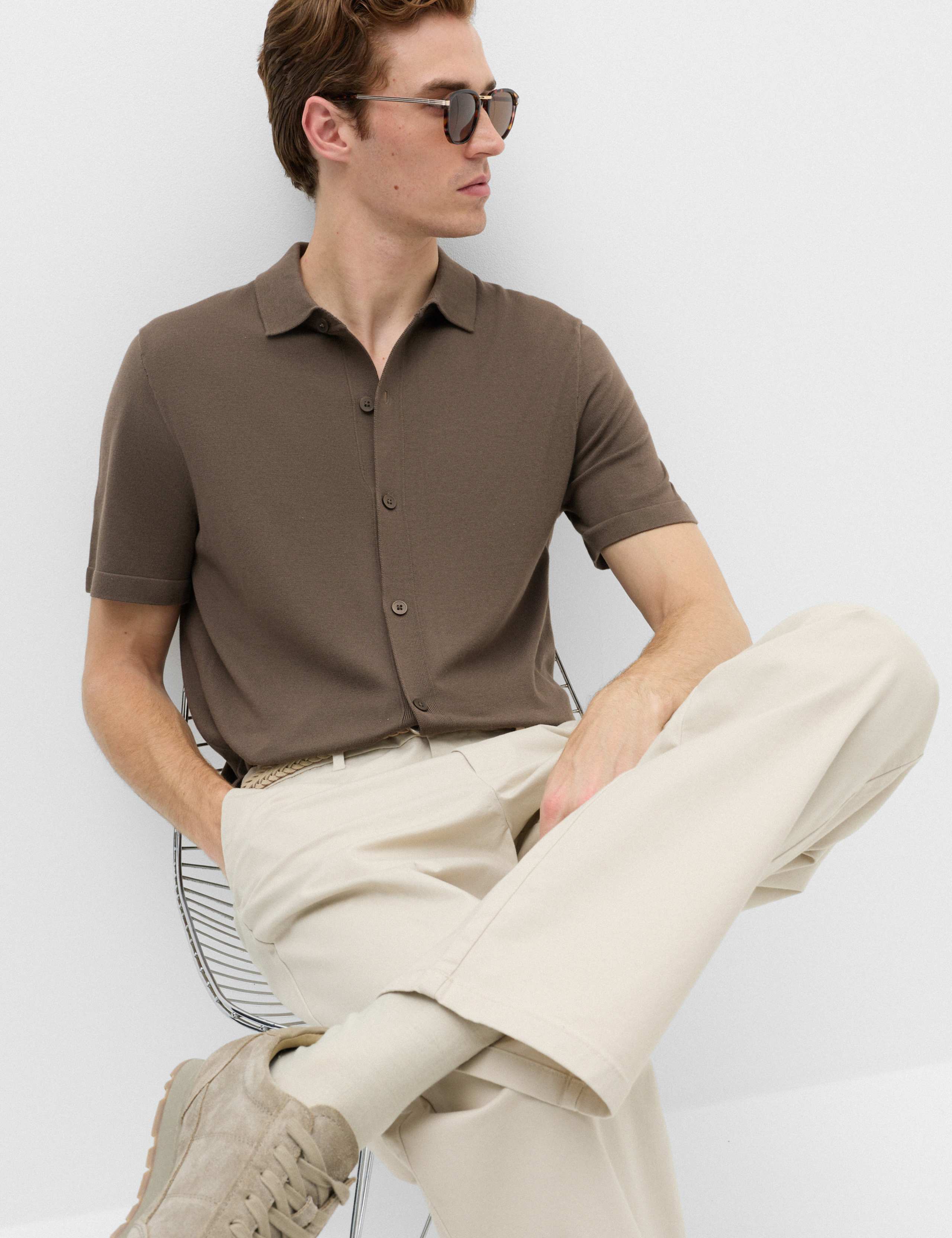 Mercerised Cotton Knitted Polo Shirt 6 of 6