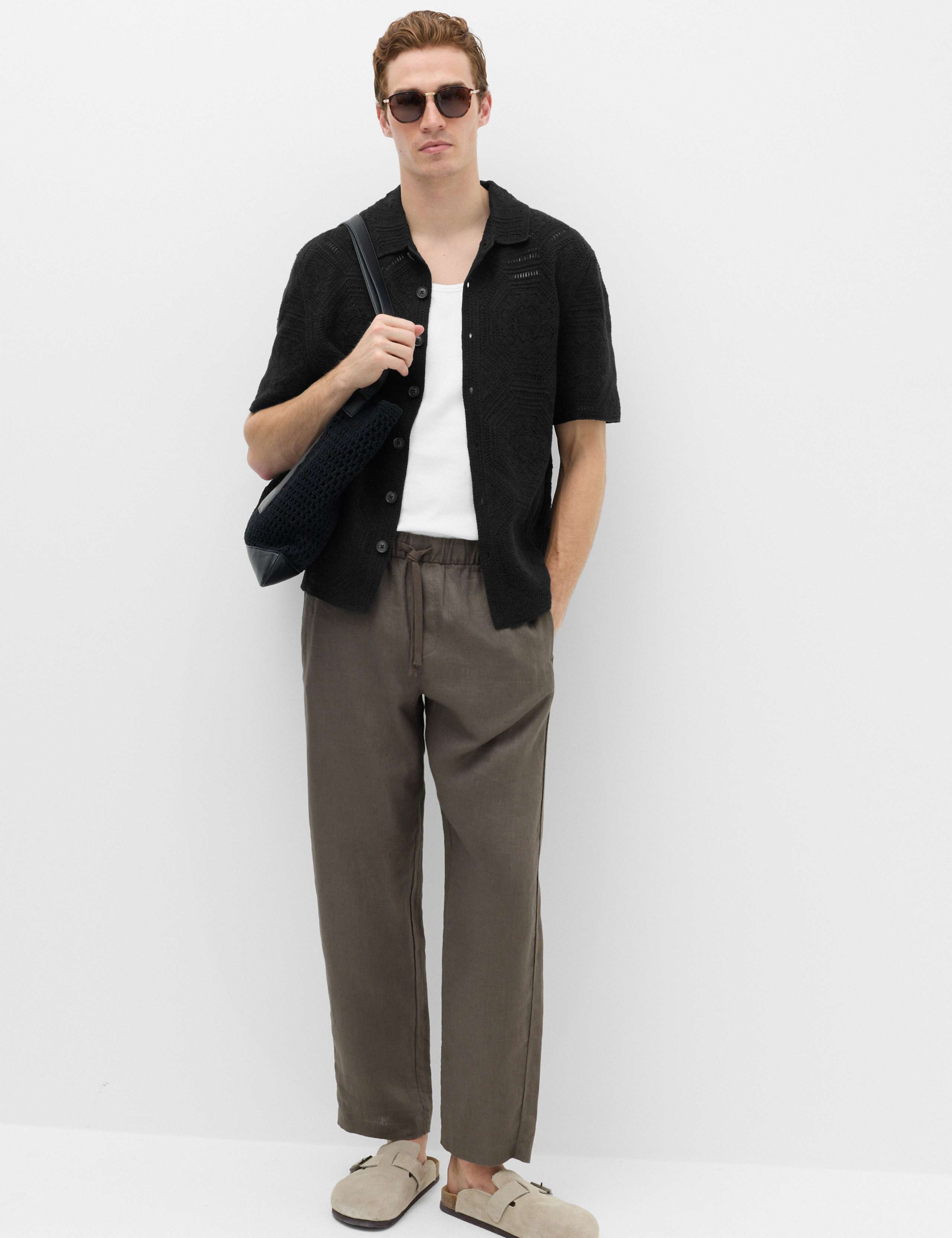 Cotton Rich Button Through Knitted Polo Shirt 5 of 6