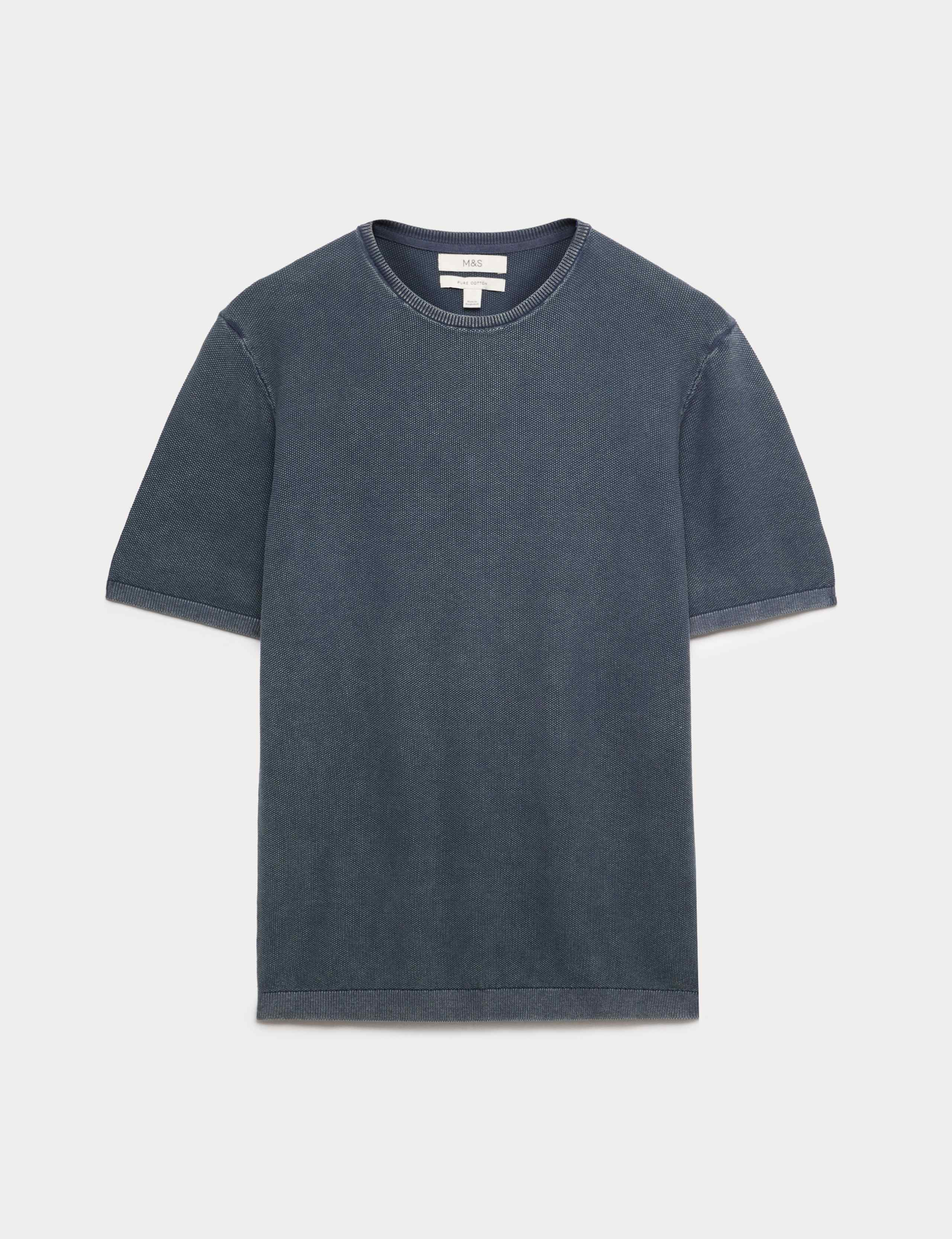 Pure Cotton Garment Dyed Knitted T-Shirt 2 of 5