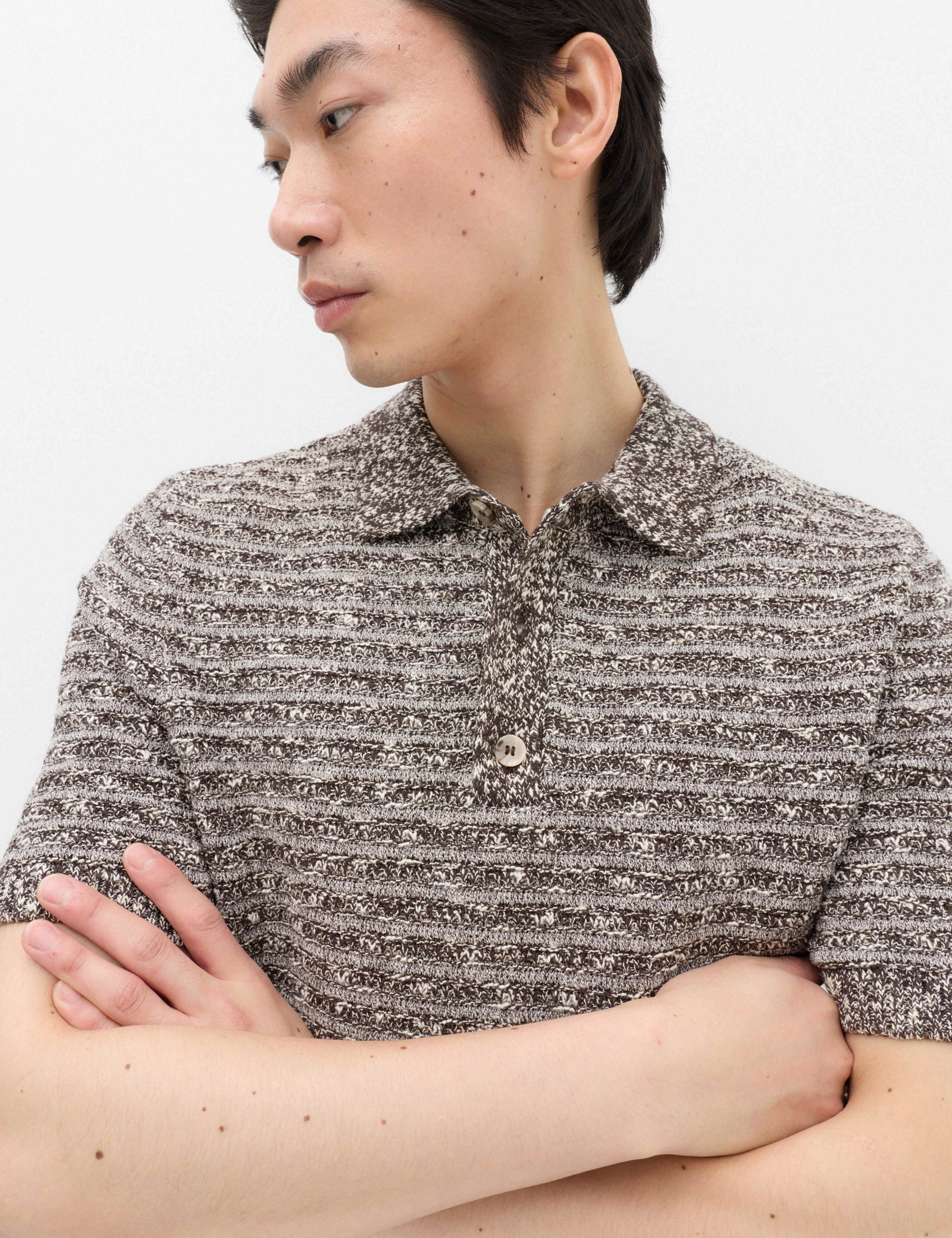 Cotton Rich Textured Knitted Polo Shirt 3 of 6