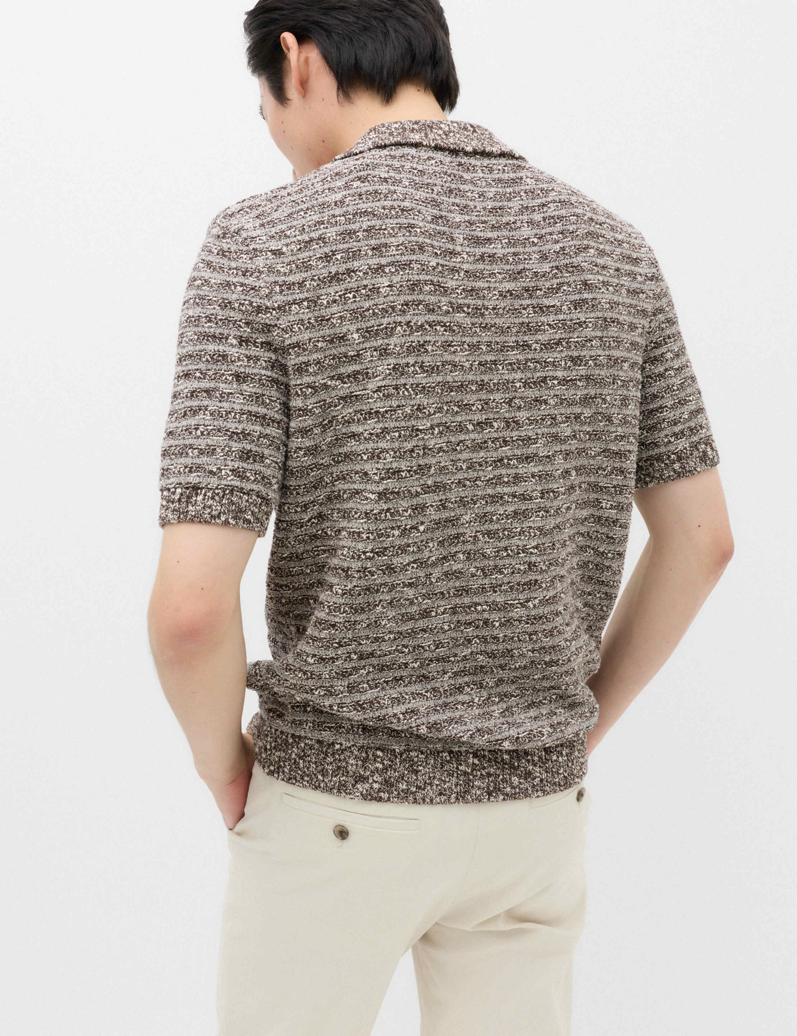 Cotton Rich Textured Knitted Polo Shirt 4 of 6