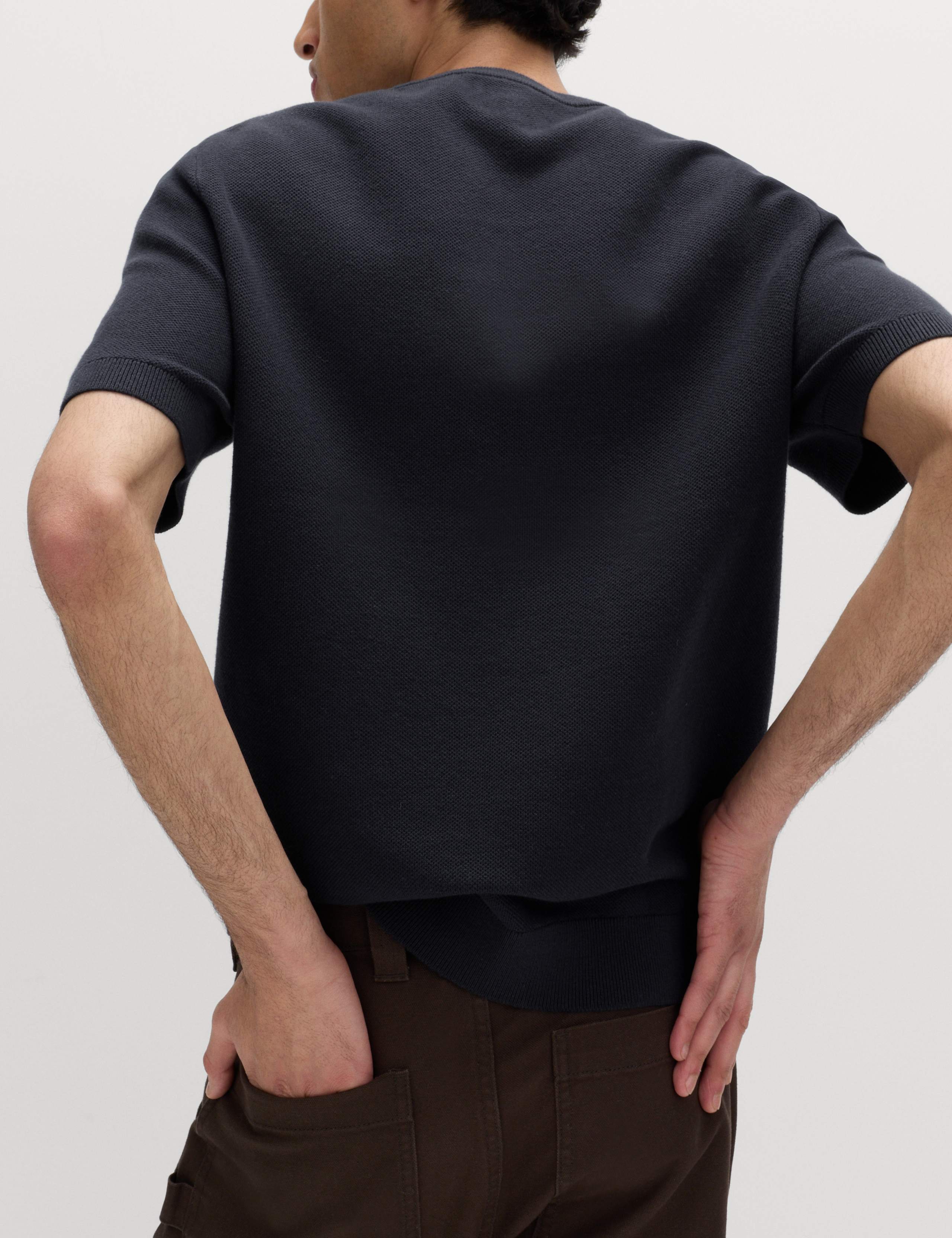 Cotton Rich Textured Knitted T-Shirt 3 of 5