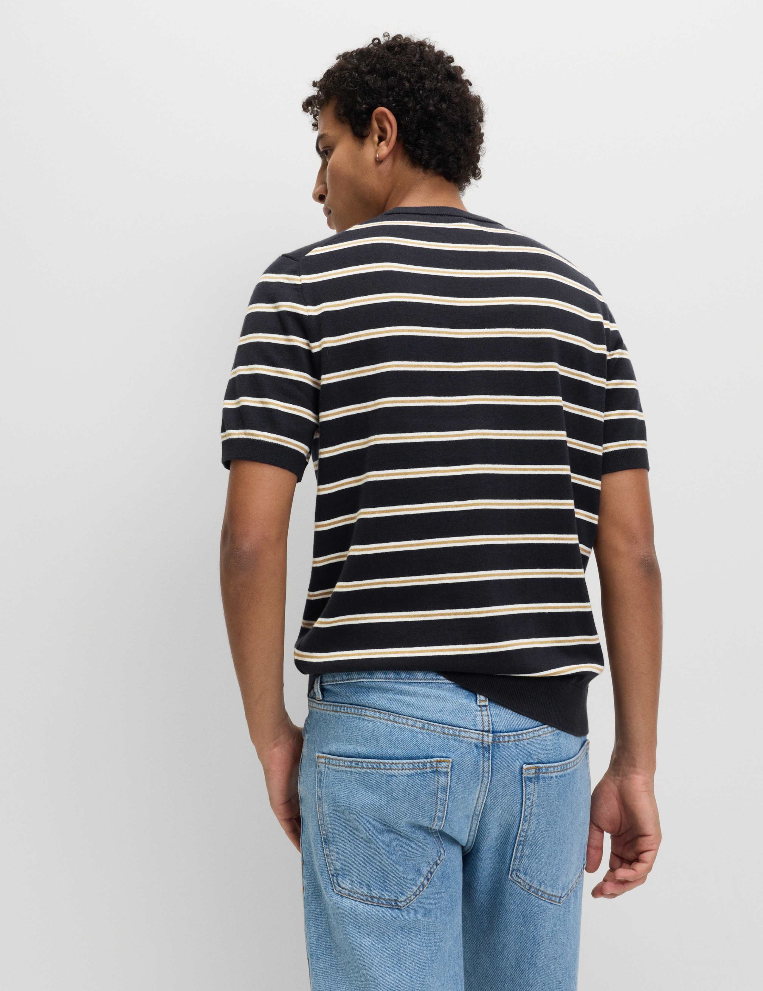 Cotton Rich Striped Knitted T-Shirt 5 of 5