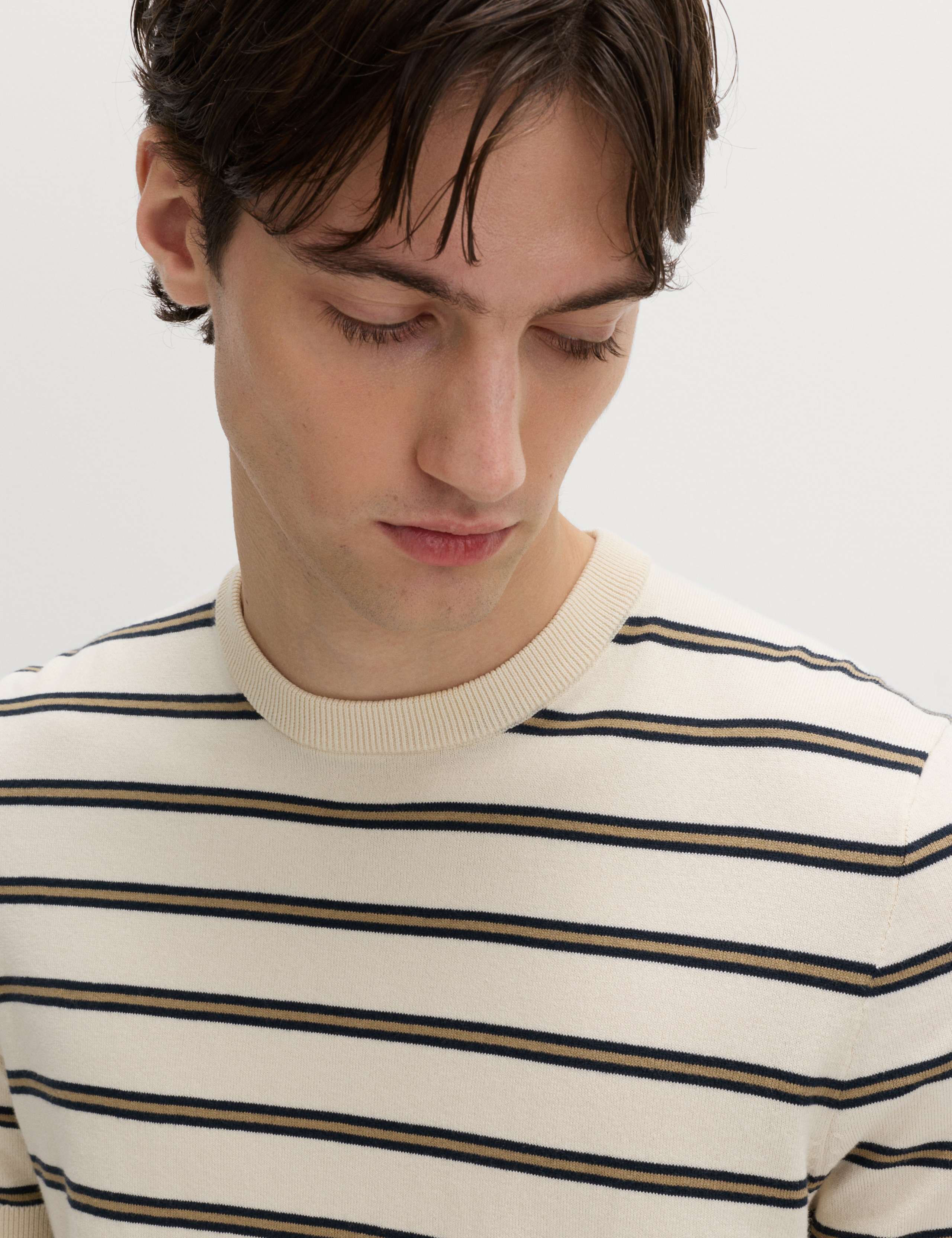 Cotton Rich Striped Knitted T-Shirt 3 of 6