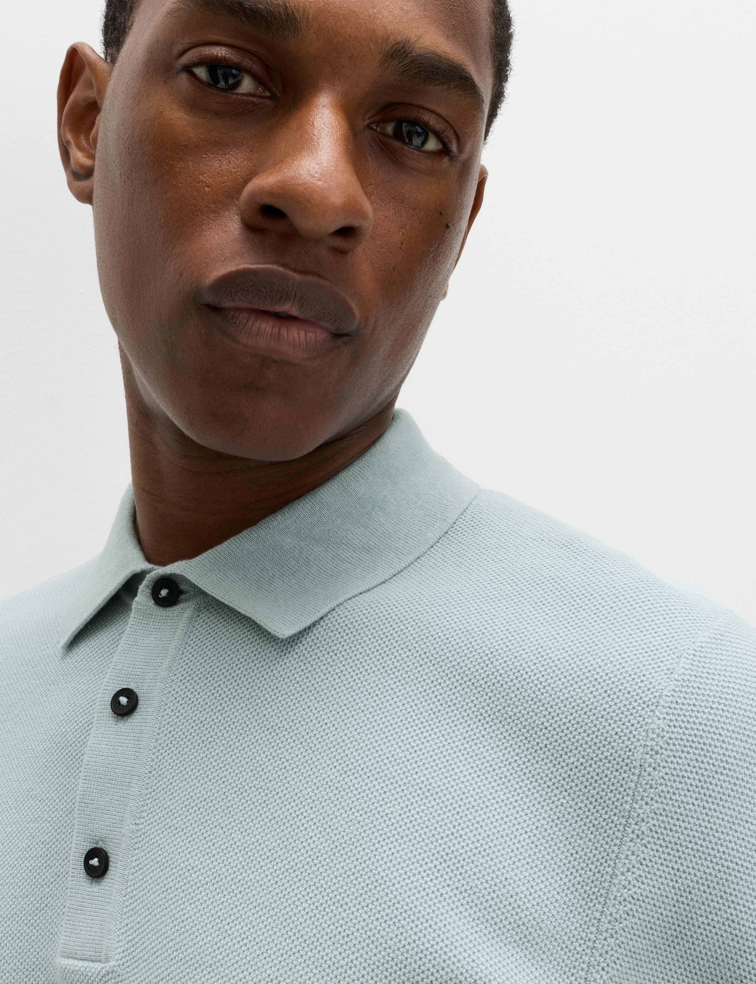 Cotton Rich Textured Knitted Polo Shirt 3 of 5