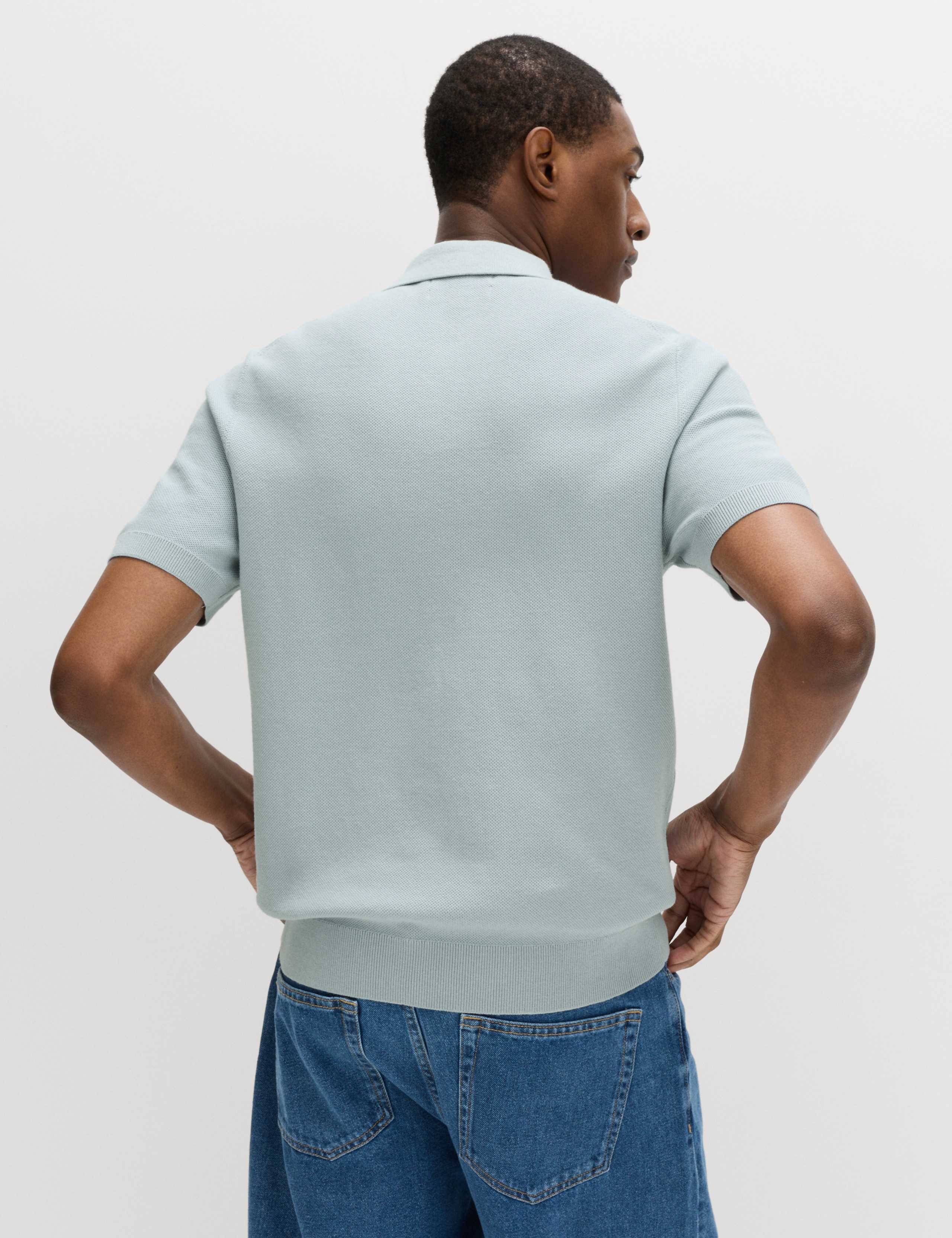 Cotton Rich Textured Knitted Polo Shirt 5 of 5