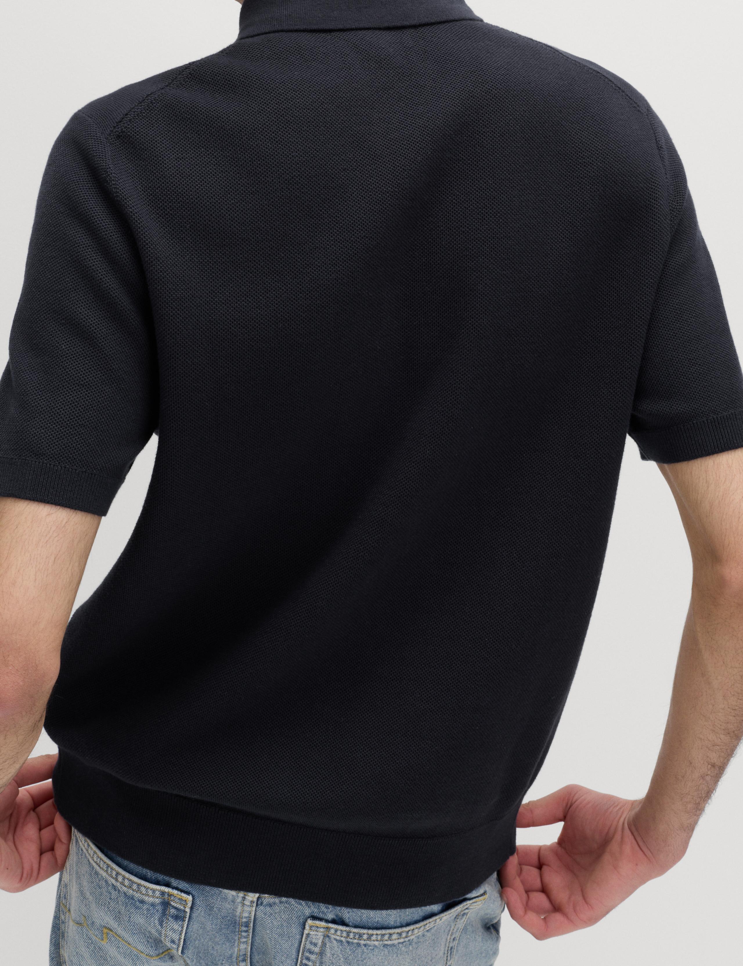 Cotton Rich Textured Knitted Polo Shirt 4 of 6