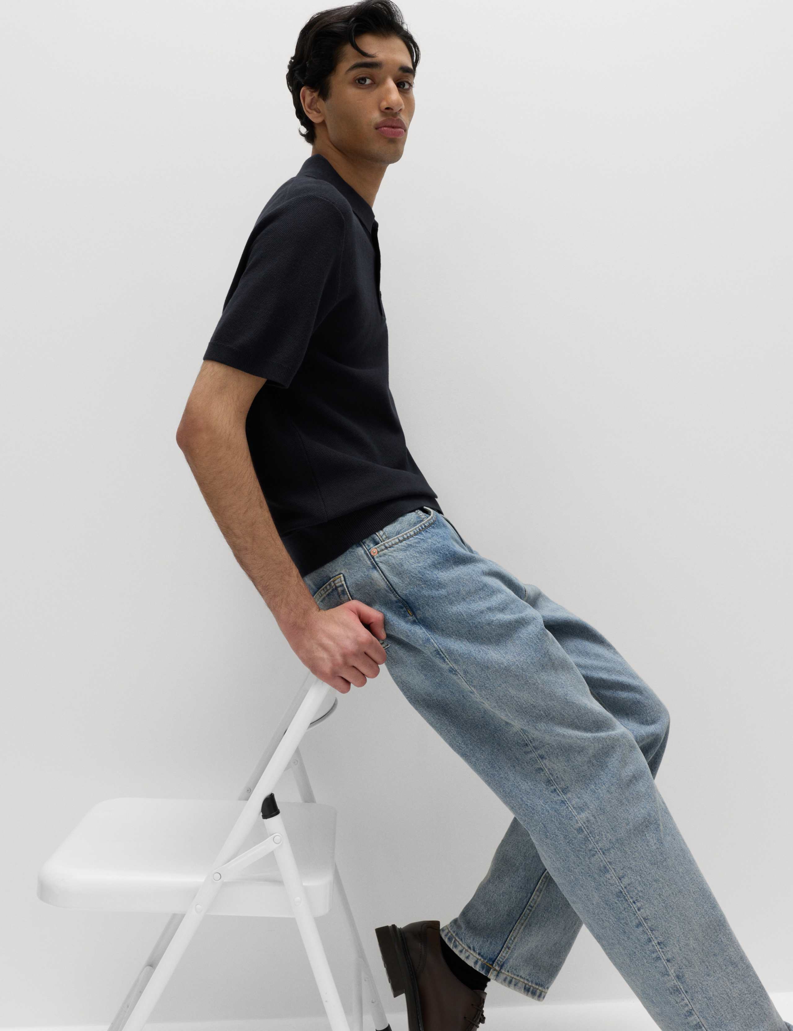 Cotton Rich Textured Knitted Polo Shirt 5 of 6