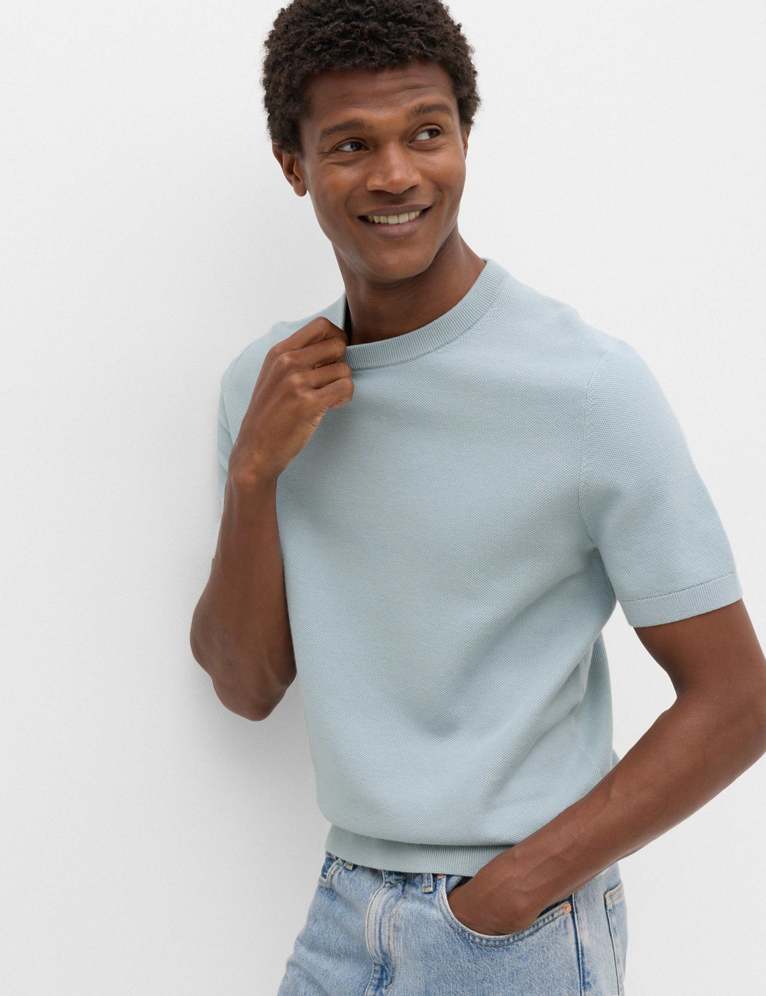 2 Pack Pure Cotton Textured Knit T-Shirts 2 of 5