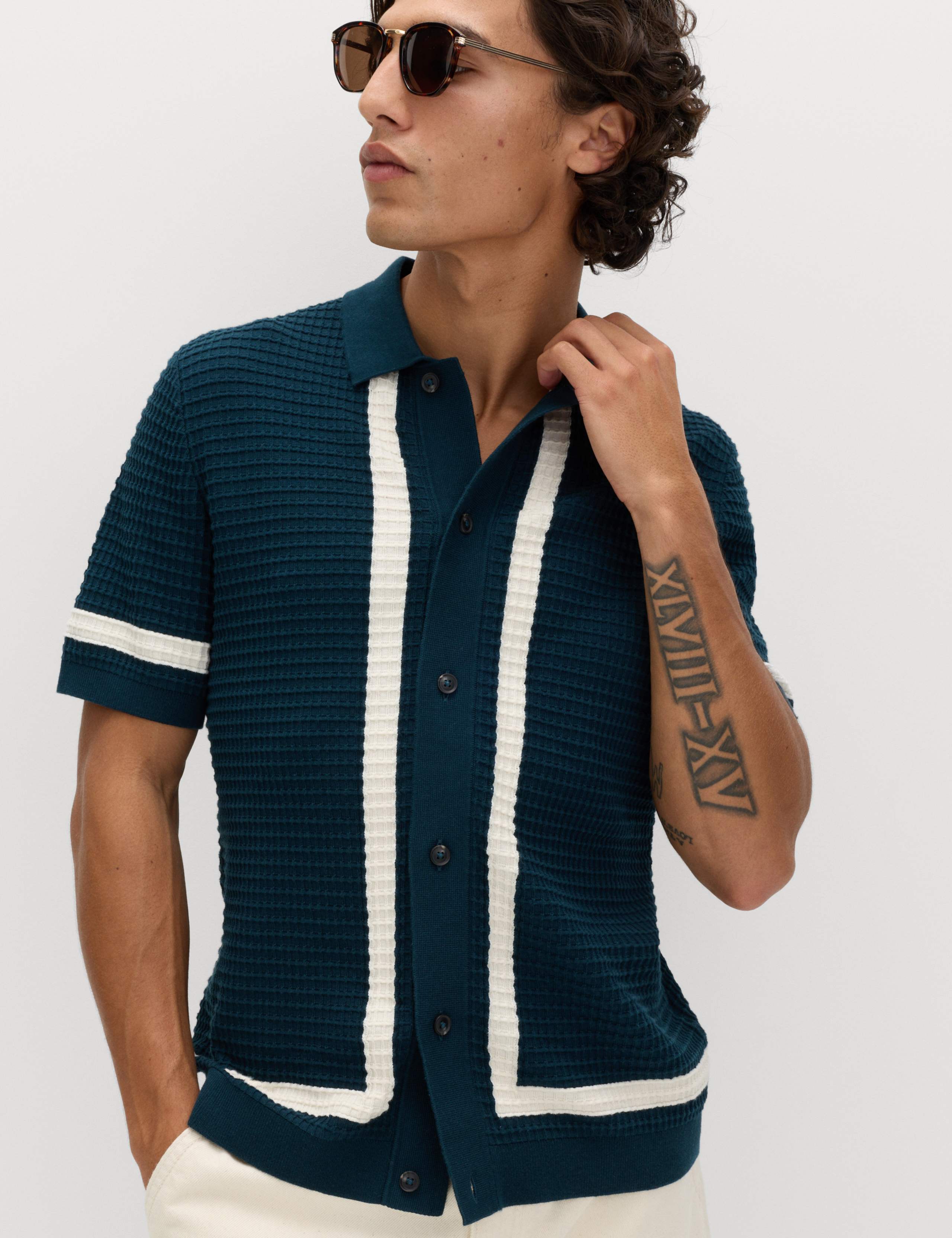 Pure Cotton Tipped Knitted Polo Shirt 1 of 6