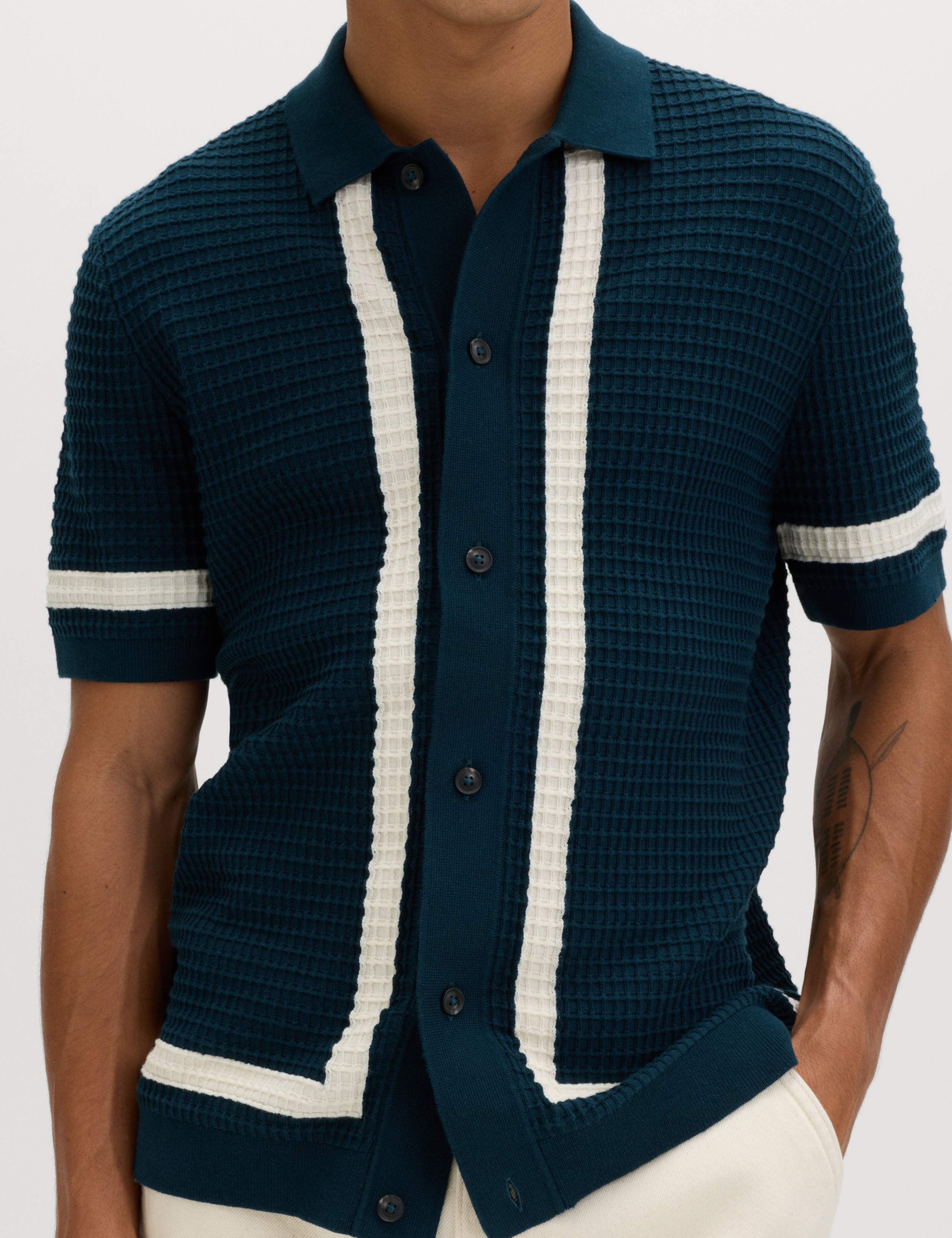 Pure Cotton Tipped Knitted Polo Shirt 3 of 6