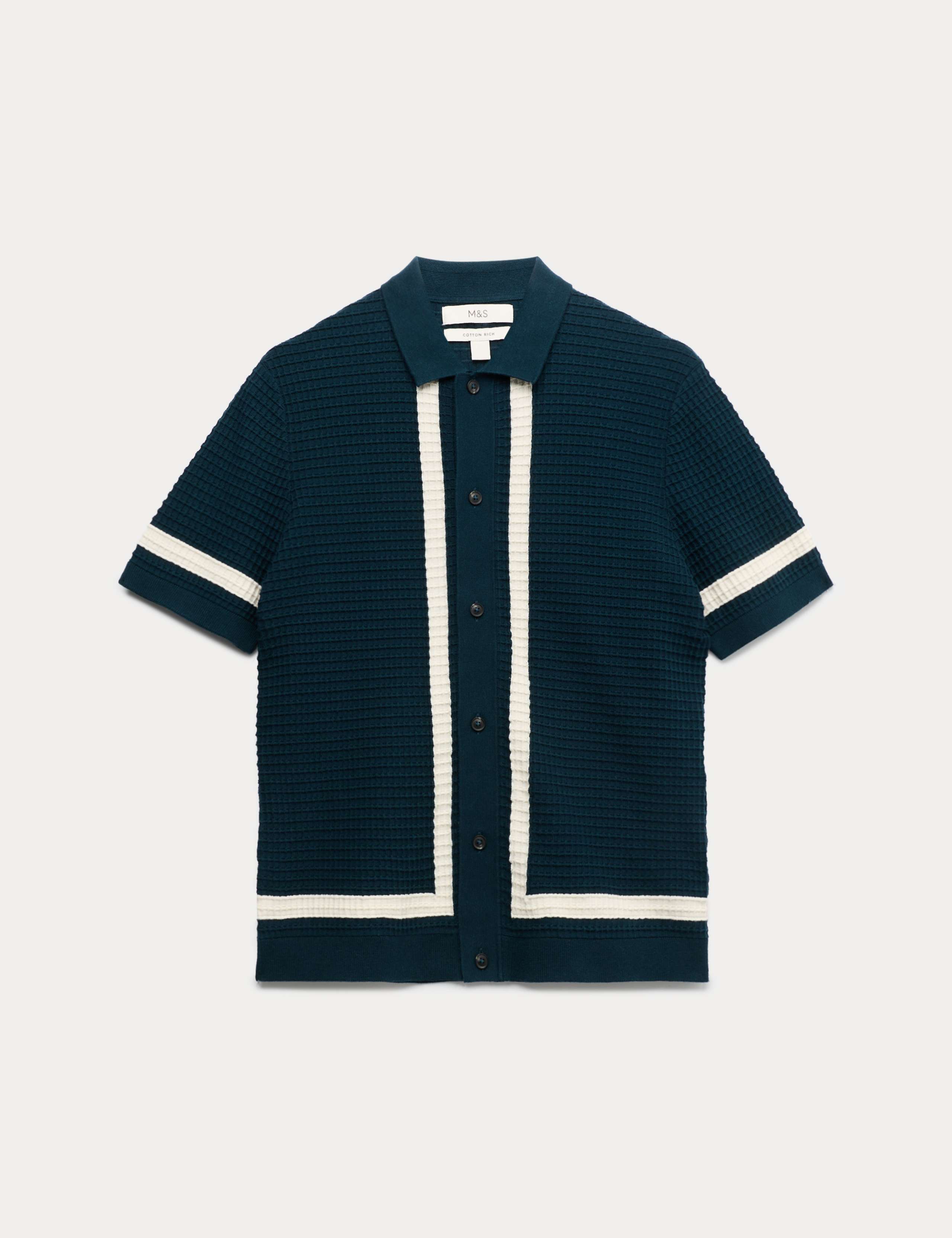 Pure Cotton Tipped Knitted Polo Shirt 2 of 6