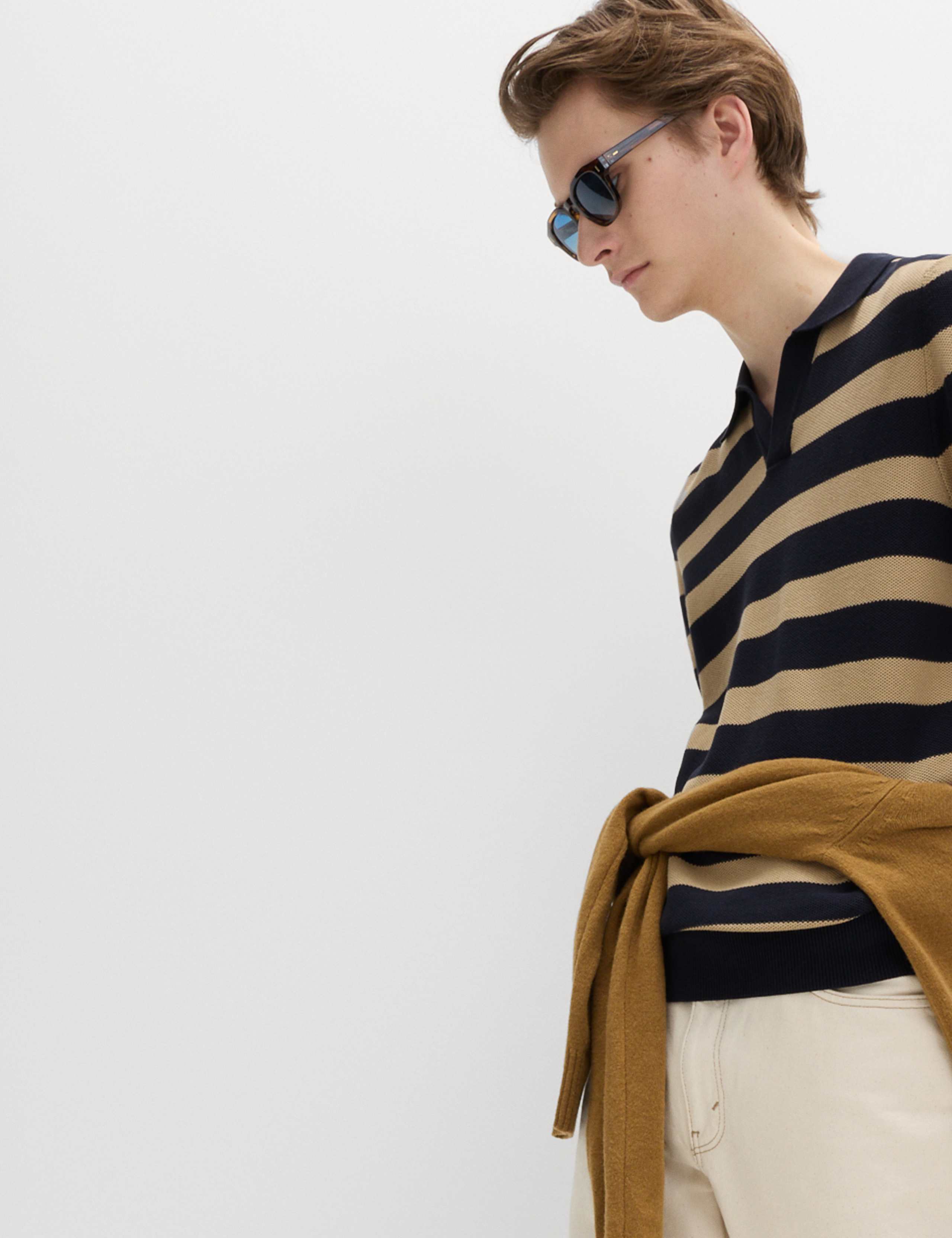 Pure Cotton Striped Knitted Polo Shirt 3 of 6