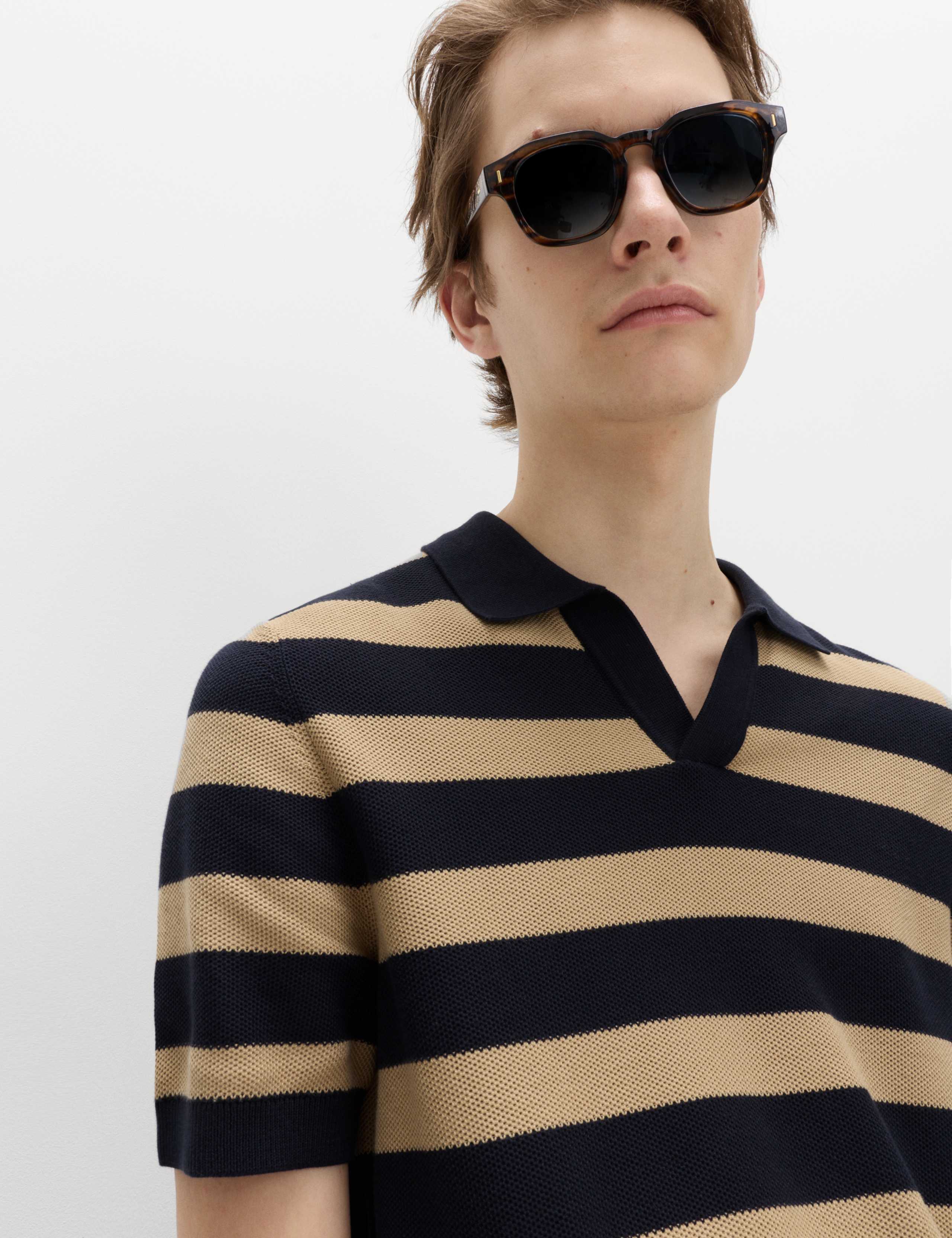 Pure Cotton Striped Knitted Polo Shirt 4 of 6