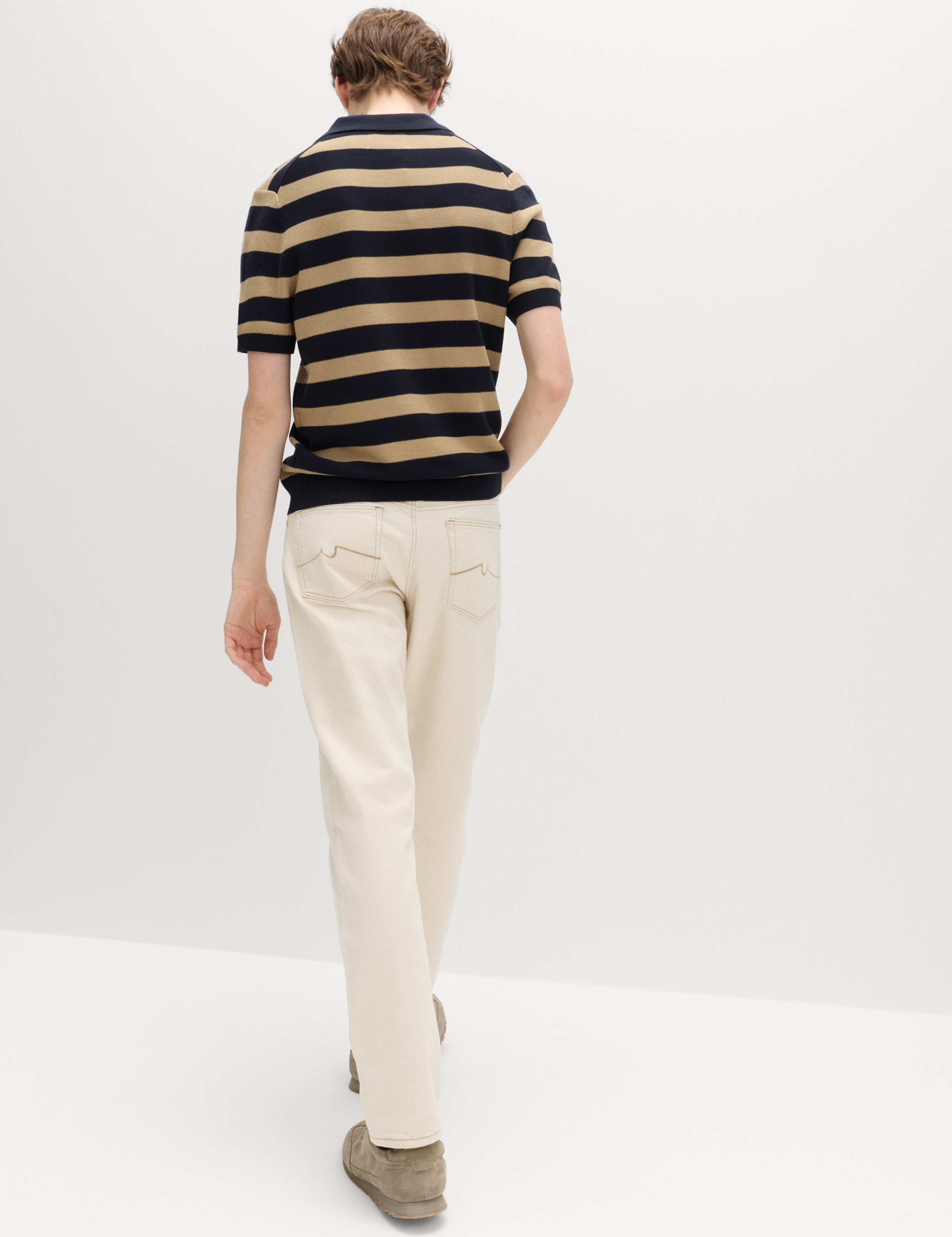 Pure Cotton Striped Knitted Polo Shirt 5 of 6