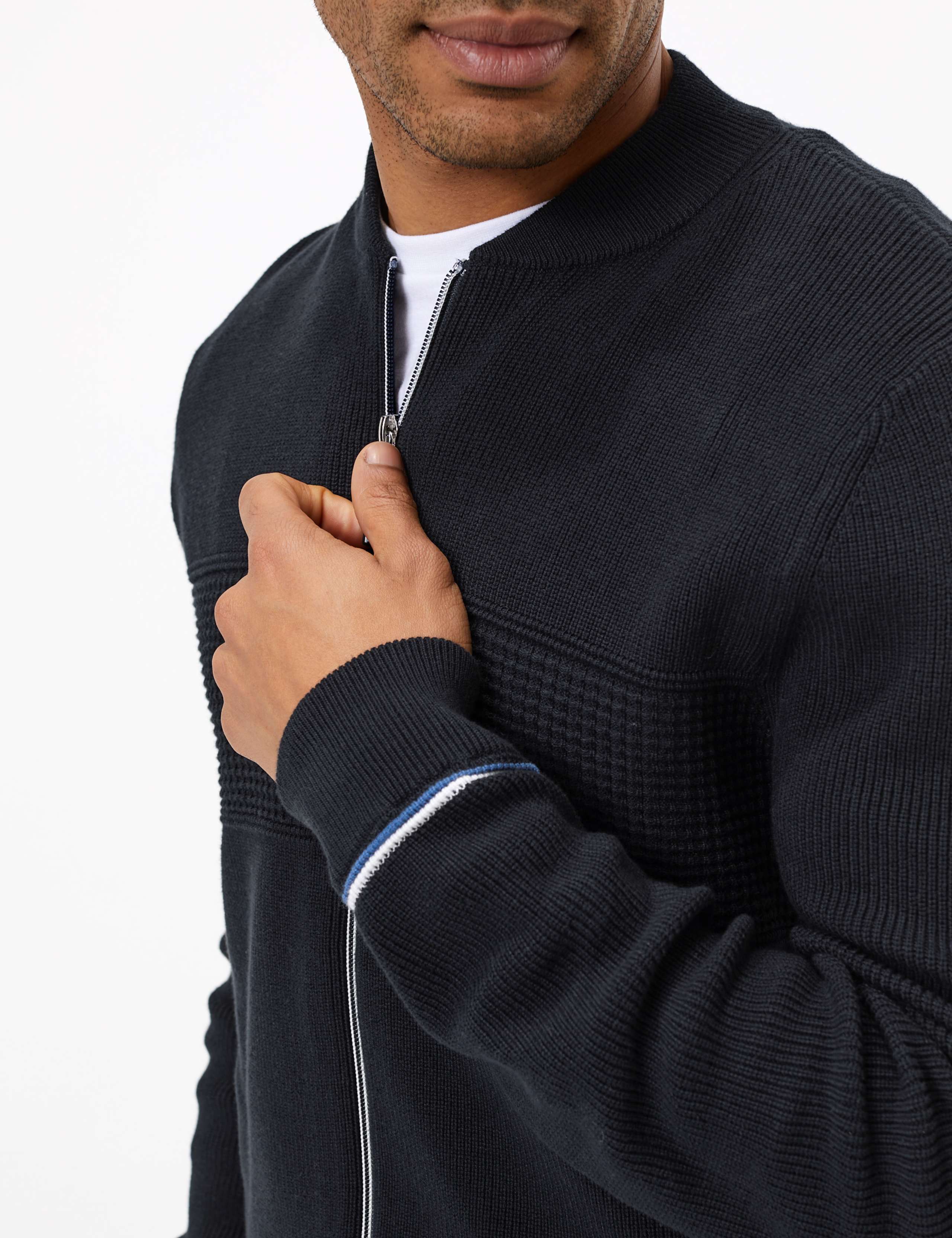 Cotton Rich Knitted Bomber Jacket 3 of 4