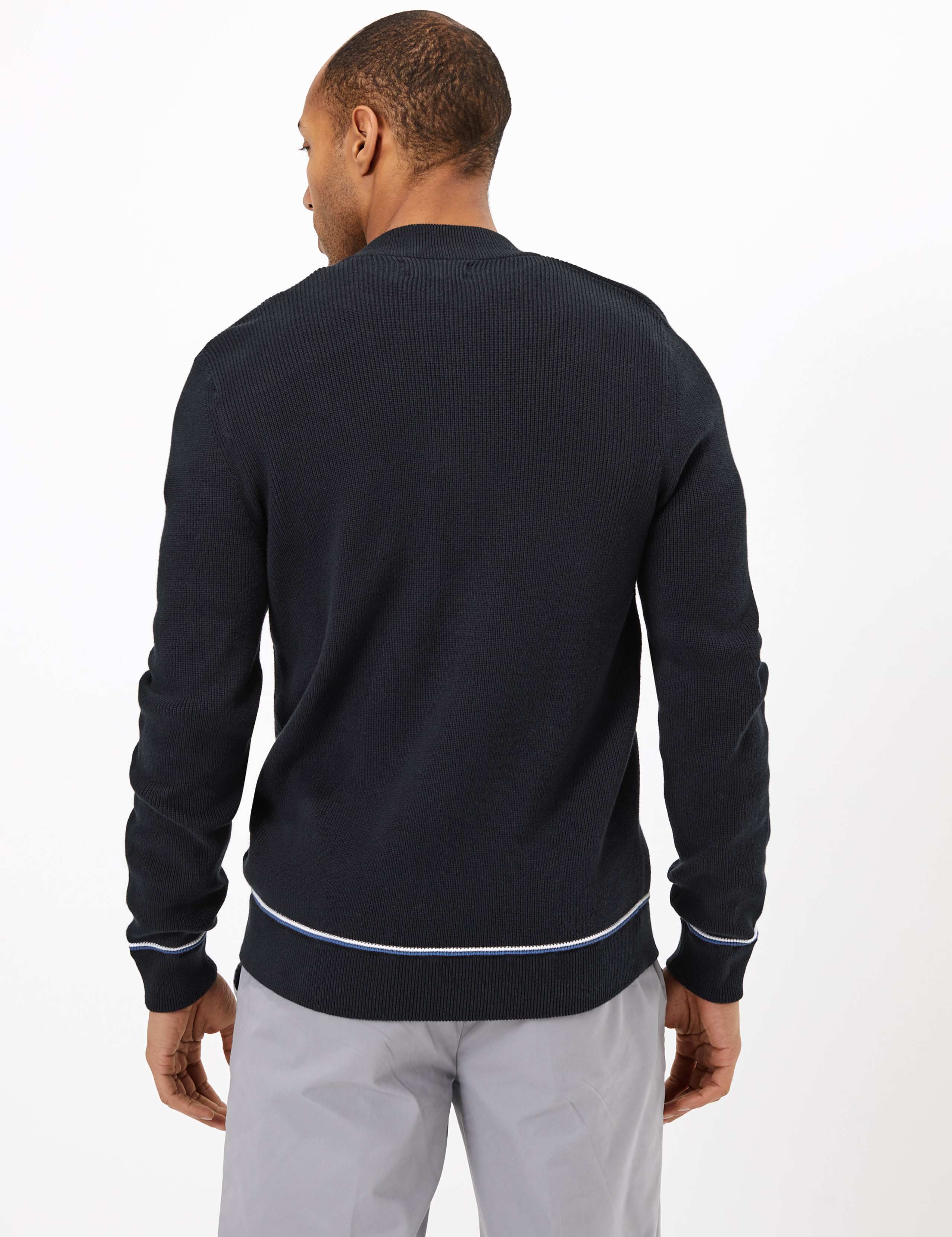 Cotton Rich Knitted Bomber Jacket 4 of 4