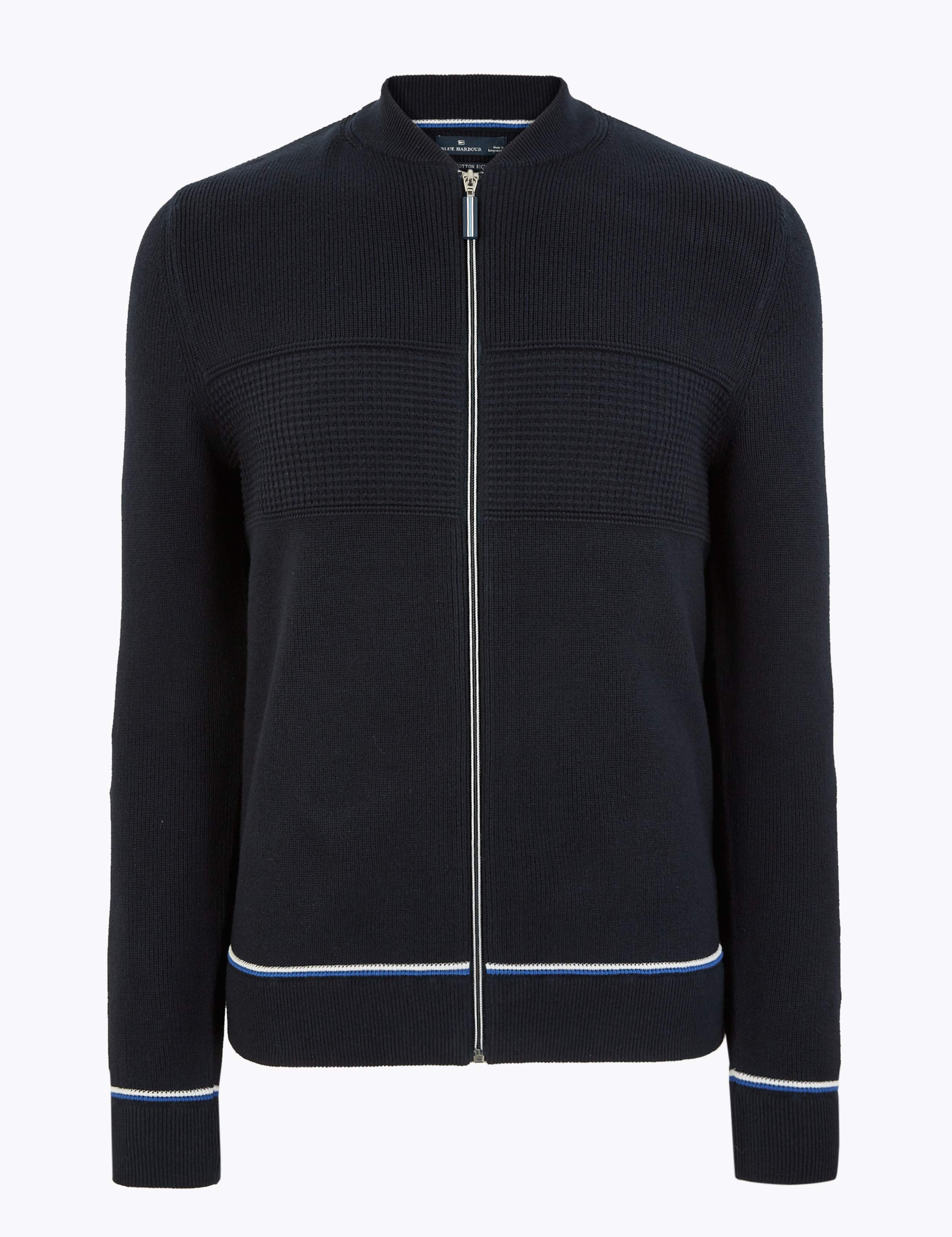 Cotton Rich Knitted Bomber Jacket 2 of 4