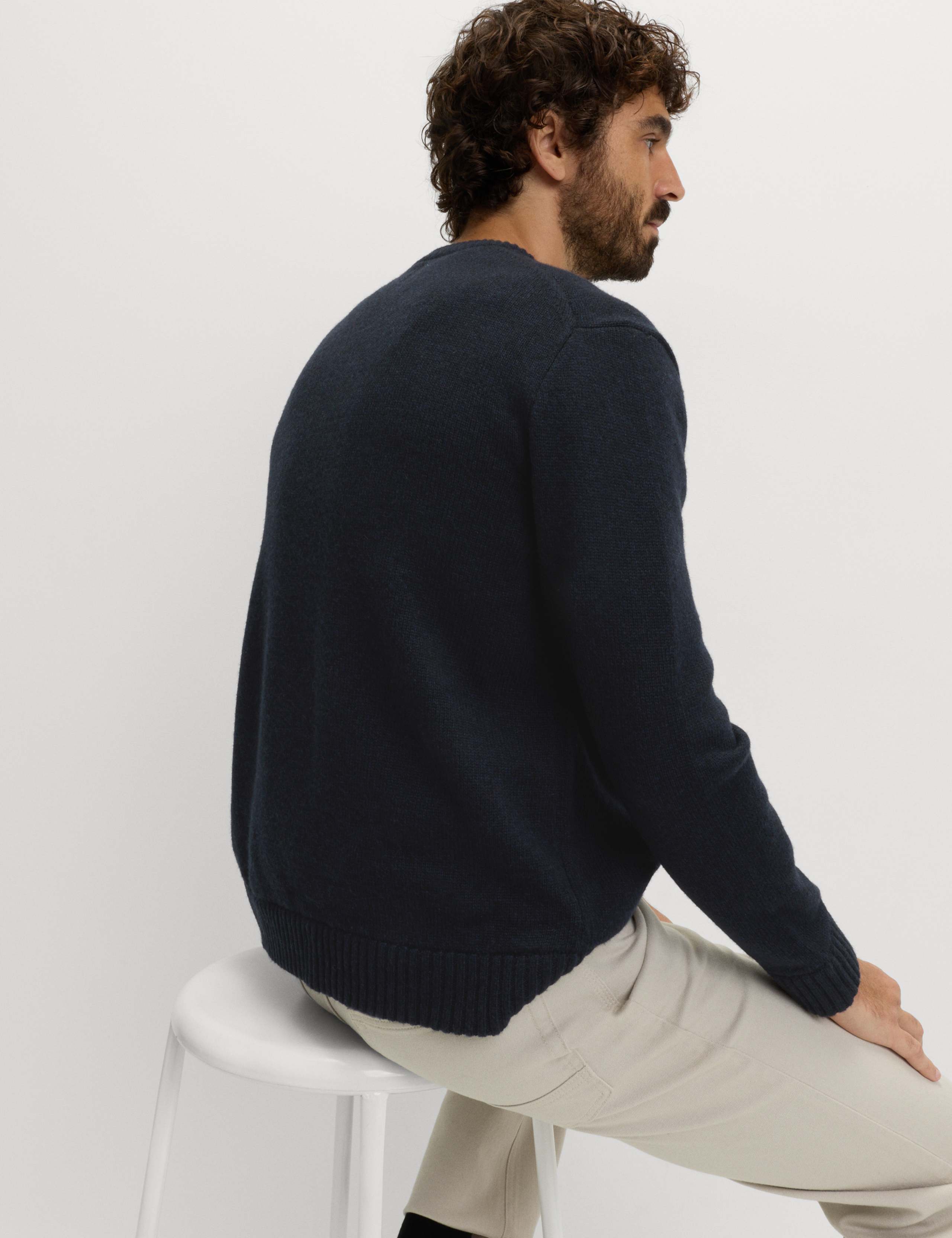 Lambswool Blend Chunky Crew Neck Jumper 4 of 5