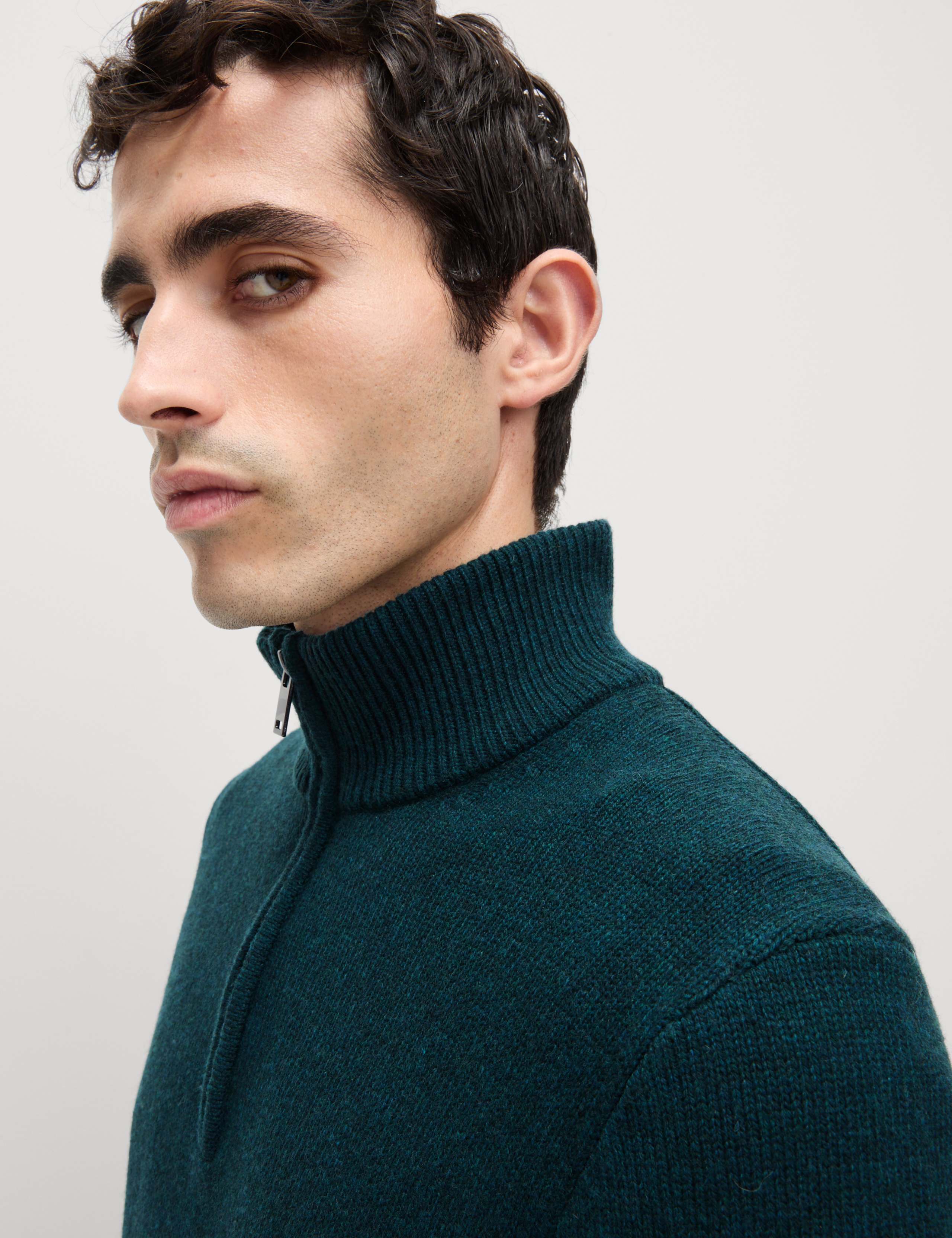 Lambswool Blend Funnel Neck Half Zip Jumper 4 of 5