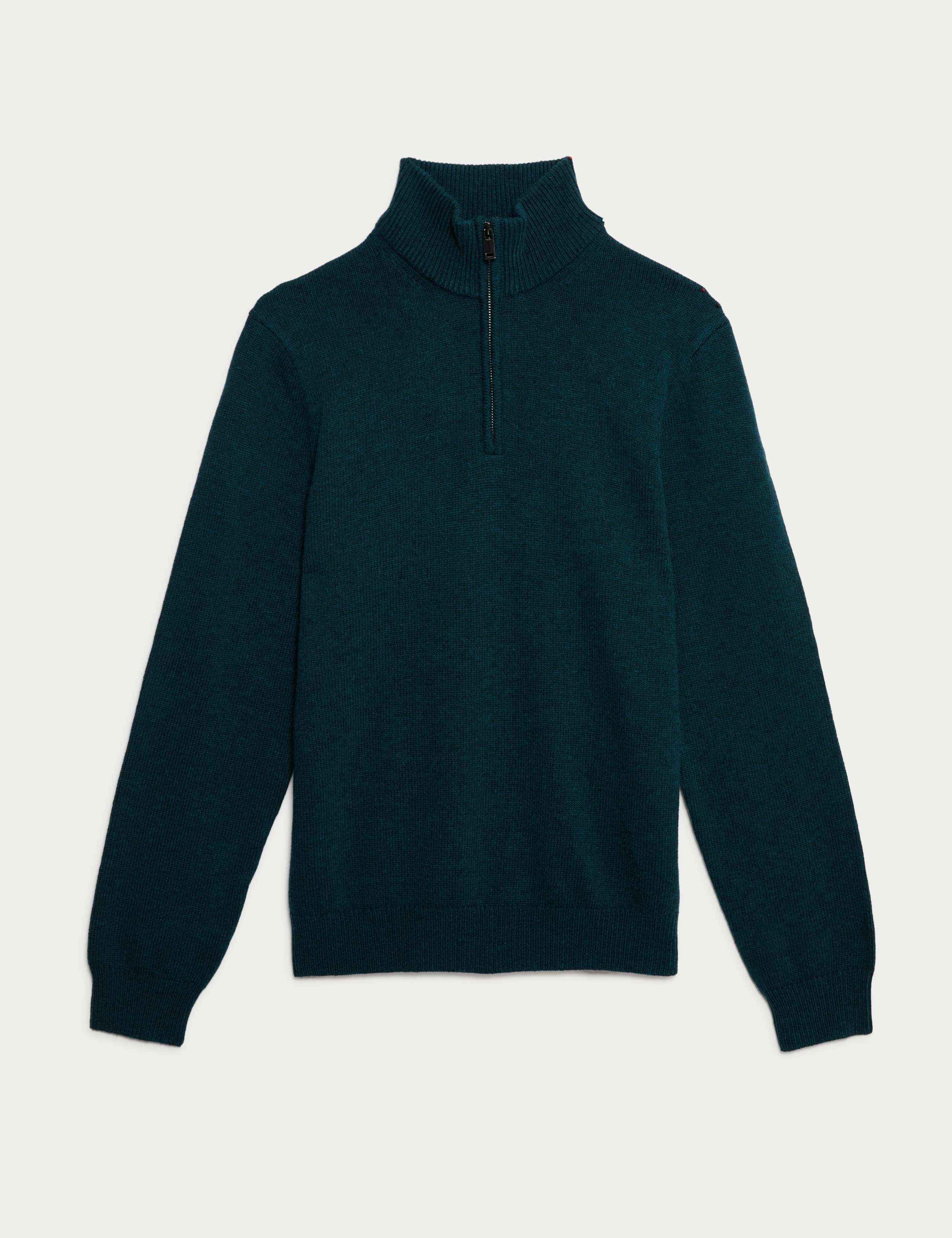Lambswool Blend Funnel Neck Half Zip Jumper 2 of 5