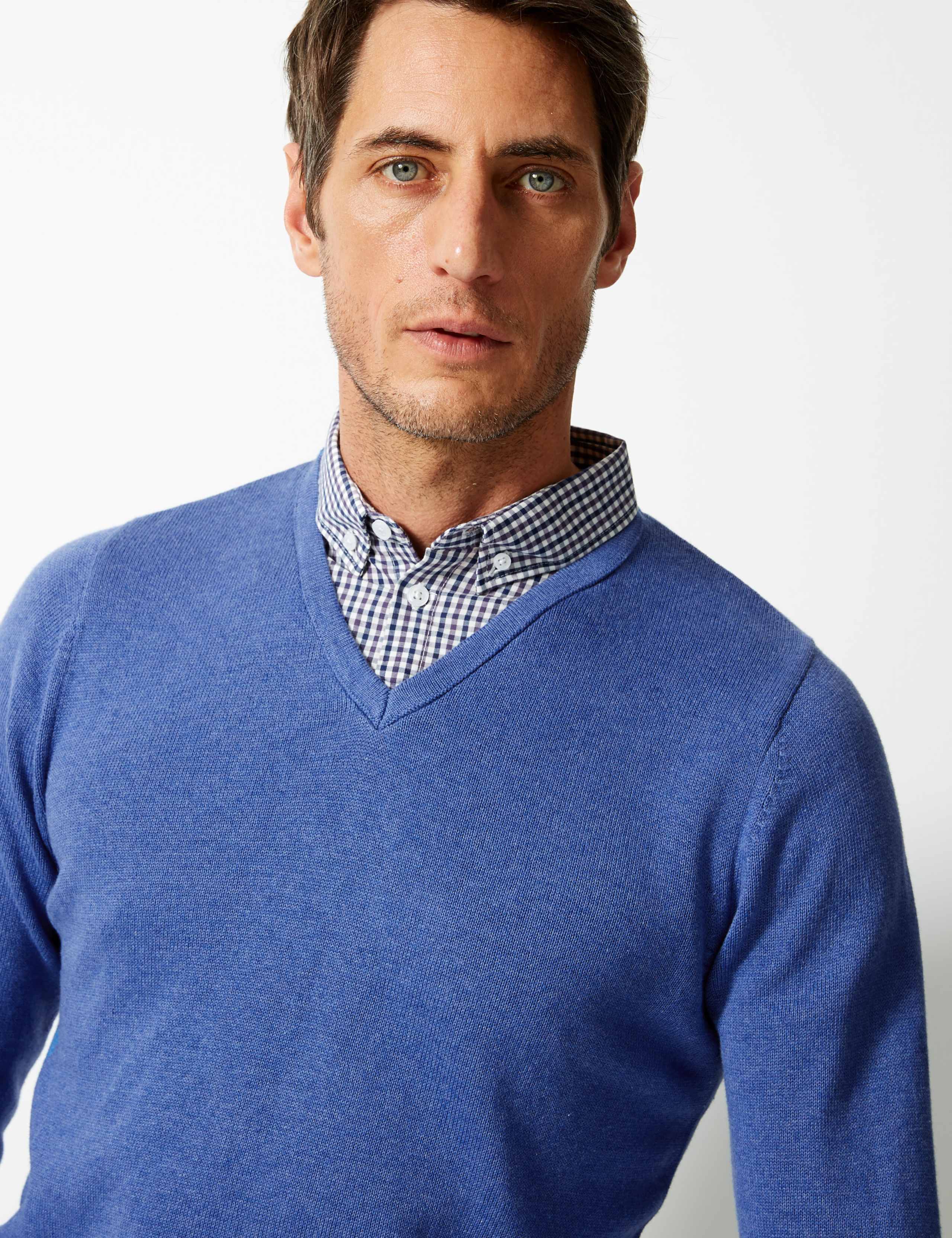 Pure Cotton Mock Shirt Jumper 3 of 5