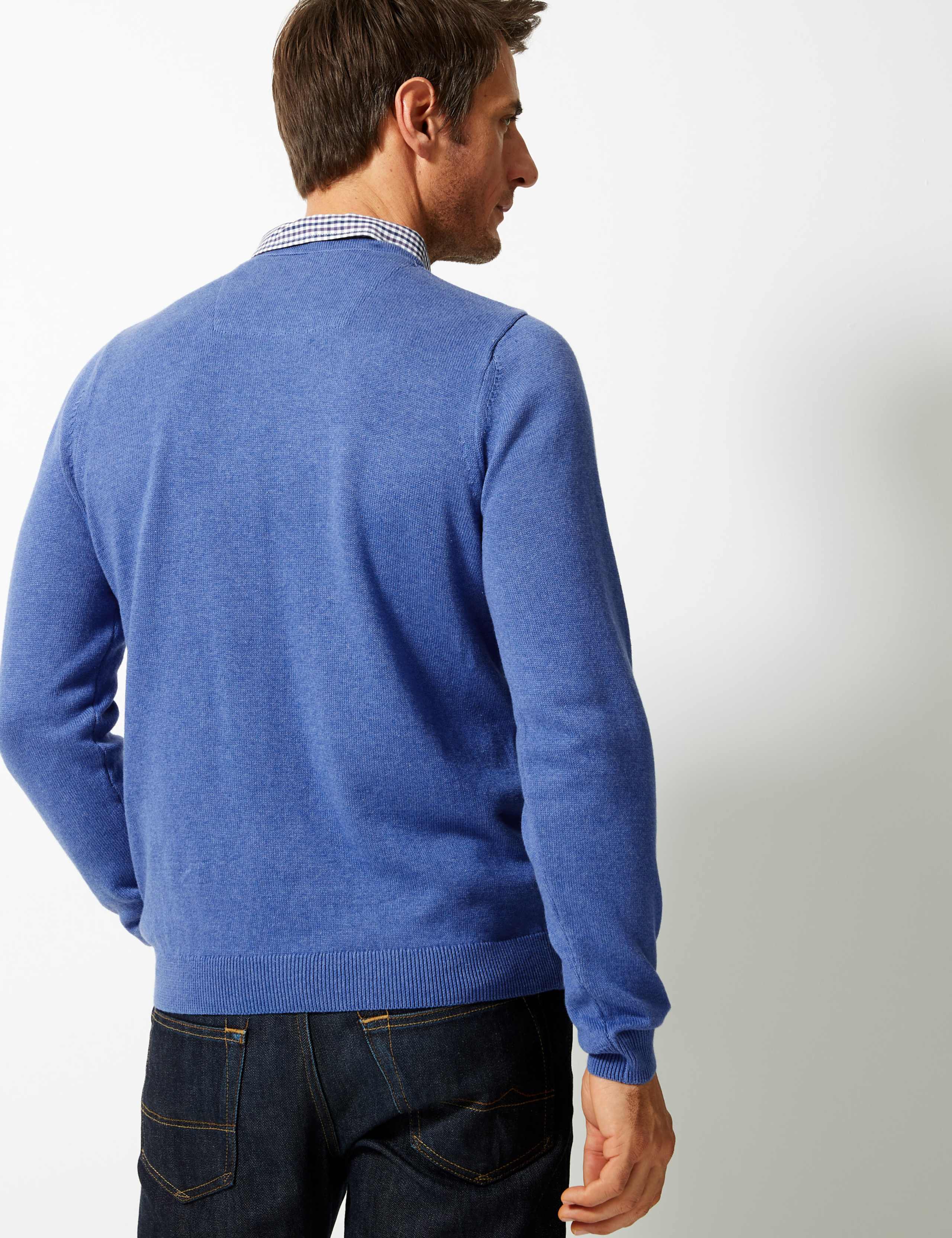 Pure Cotton Mock Shirt Jumper 4 of 5