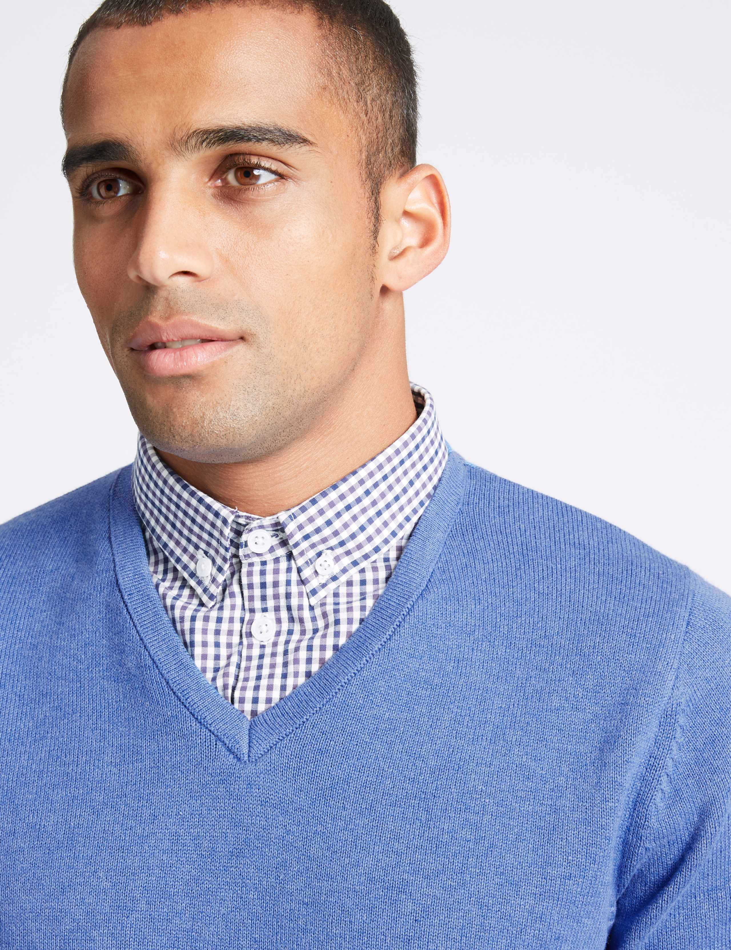 Pure Cotton Mock Shirt Jumper 5 of 5