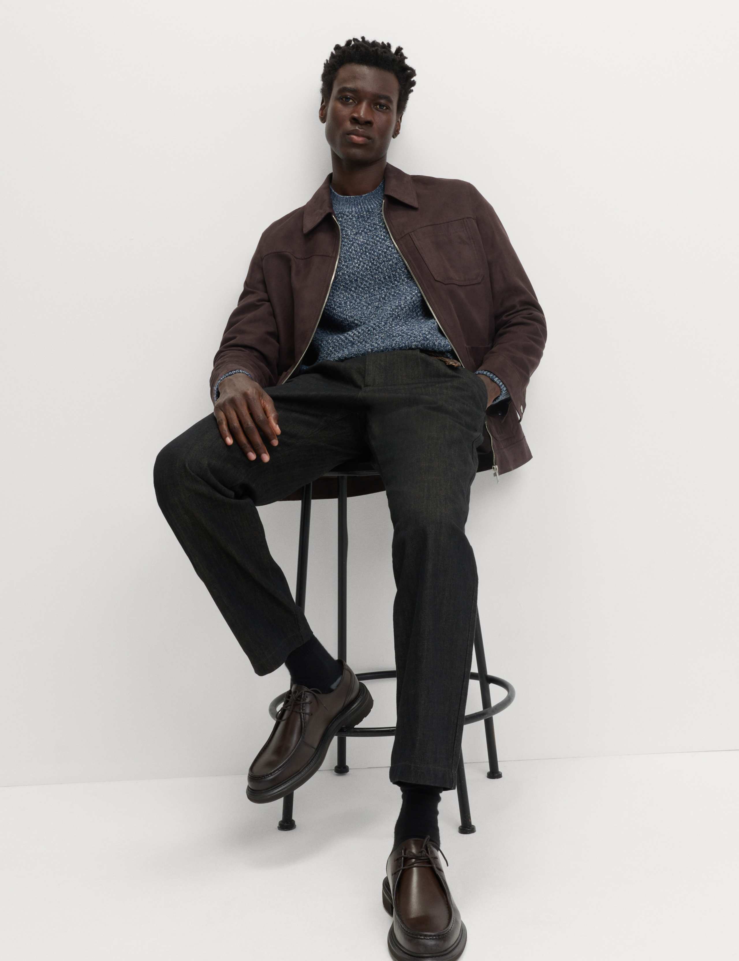 Lambswool Blend Textured Crew Neck Jumper 3 of 5