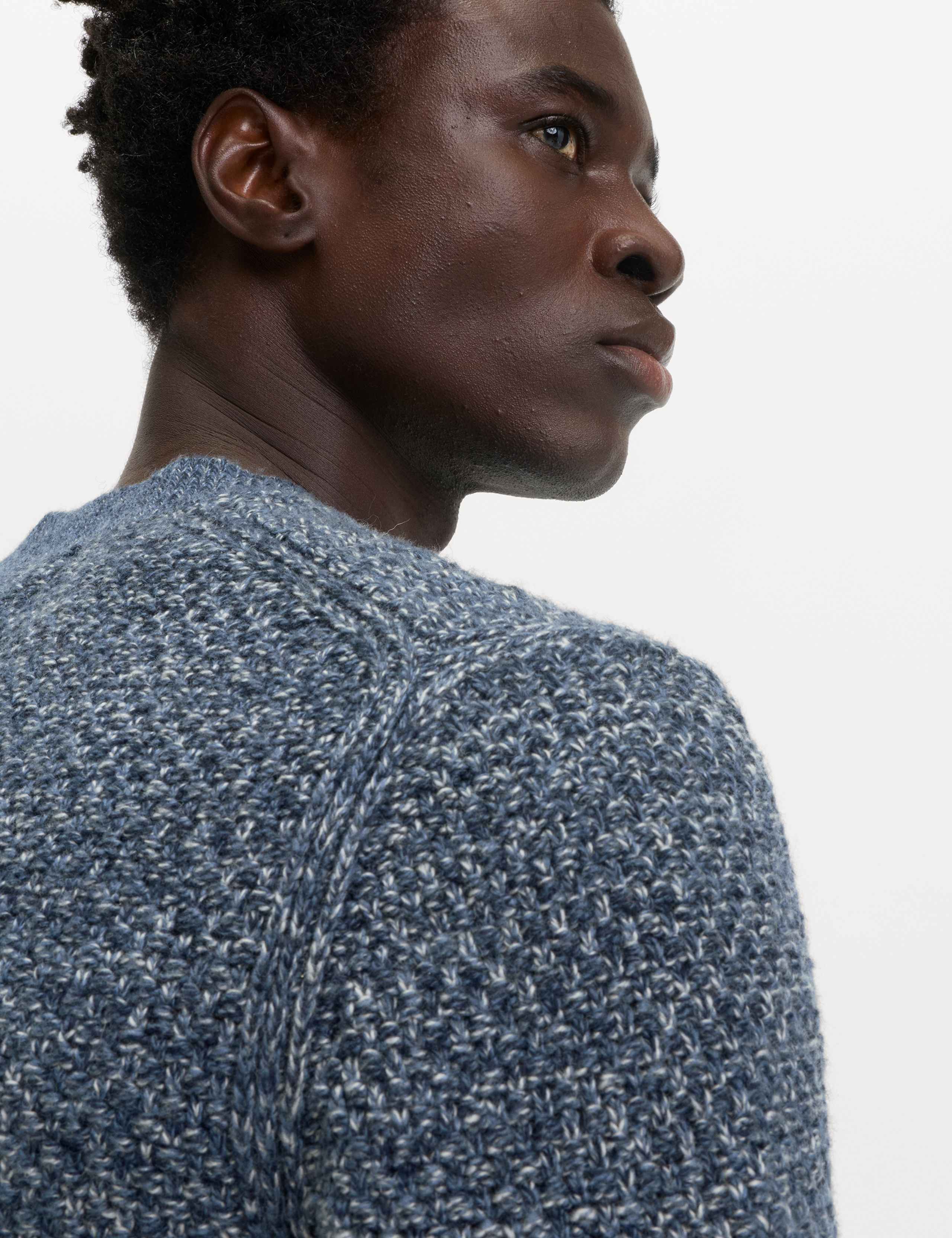 Lambswool Blend Textured Crew Neck Jumper 5 of 5