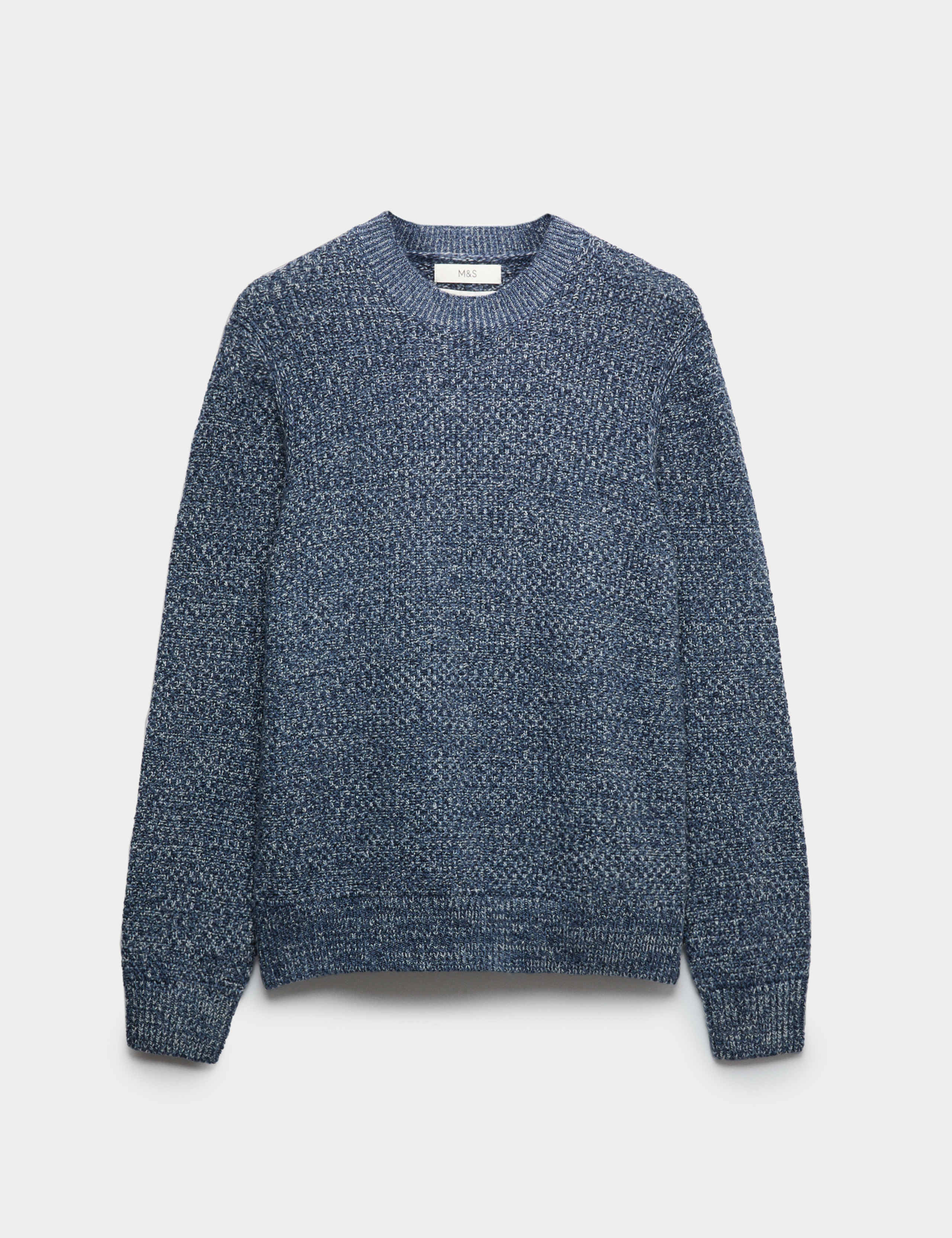 Lambswool Blend Textured Crew Neck Jumper 2 of 5