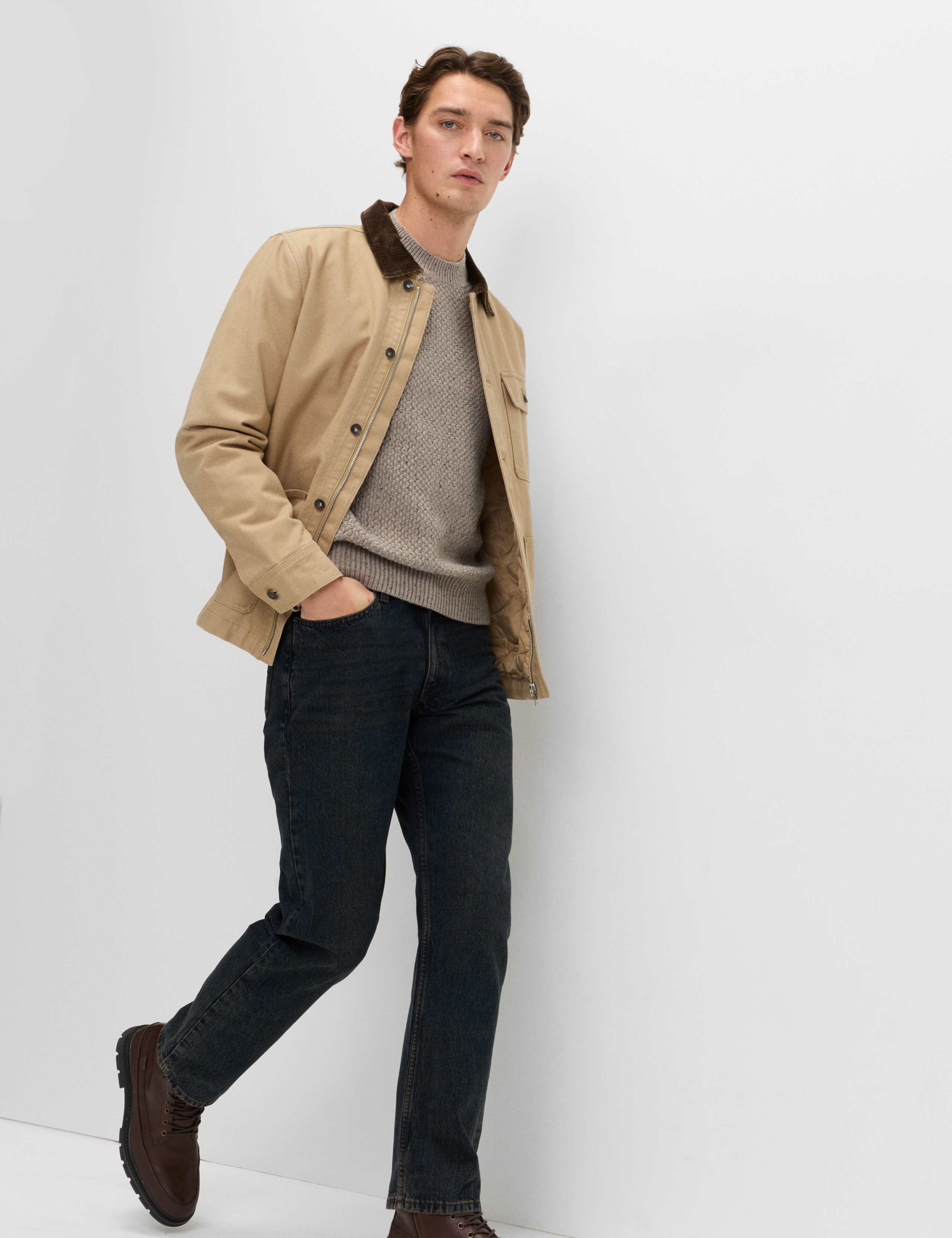 Lambswool Blend Textured Crew Neck Jumper 5 of 5