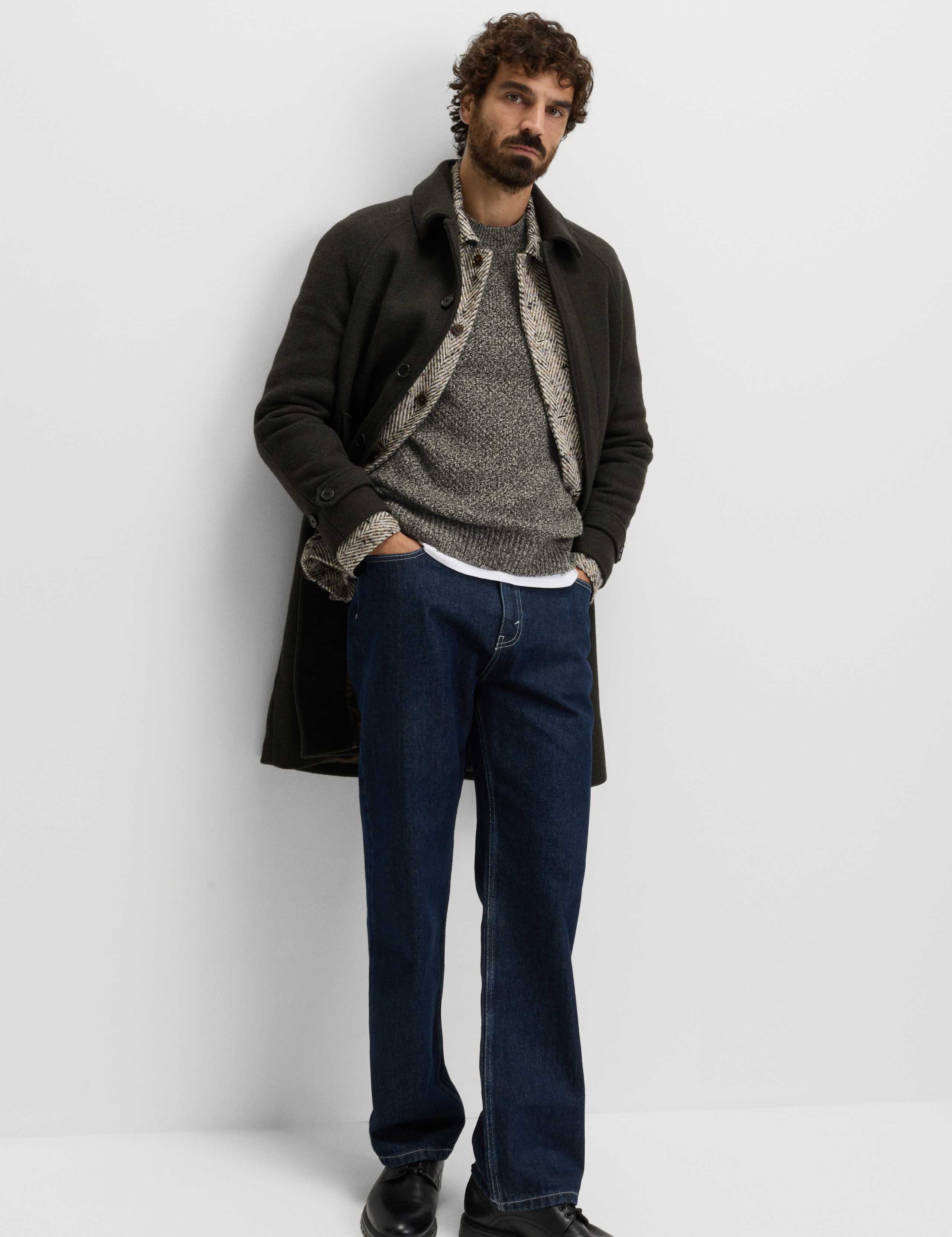 Lambswool Blend Textured Crew Neck Jumper 5 of 6