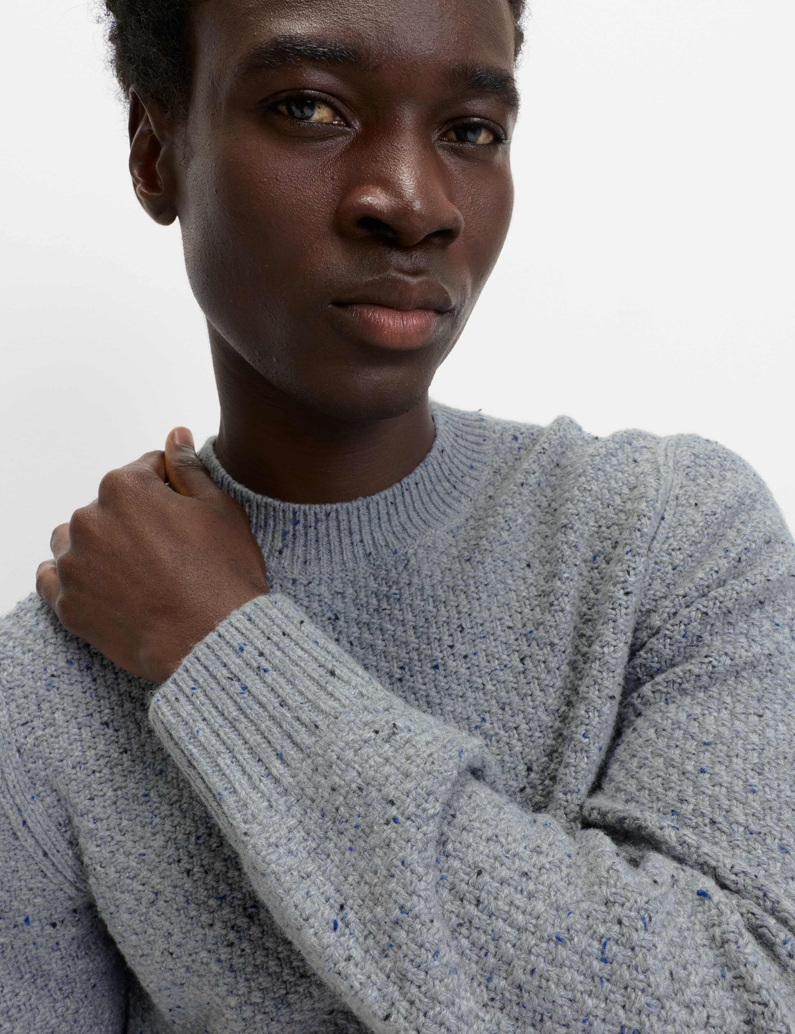 Lambswool Blend Textured Crew Neck Jumper 5 of 5