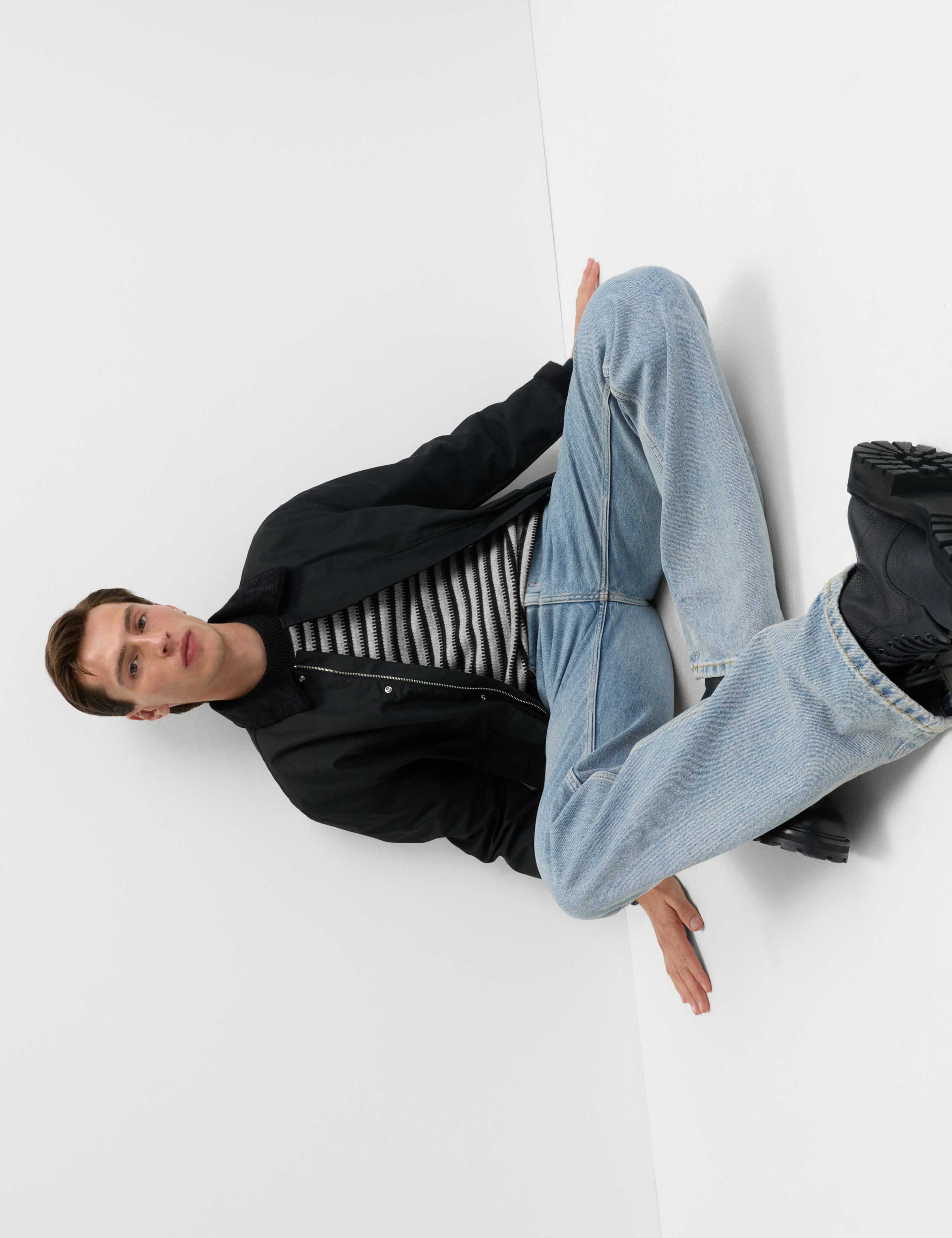 Lambswool Blend Striped Crew Neck Jumper 3 of 5